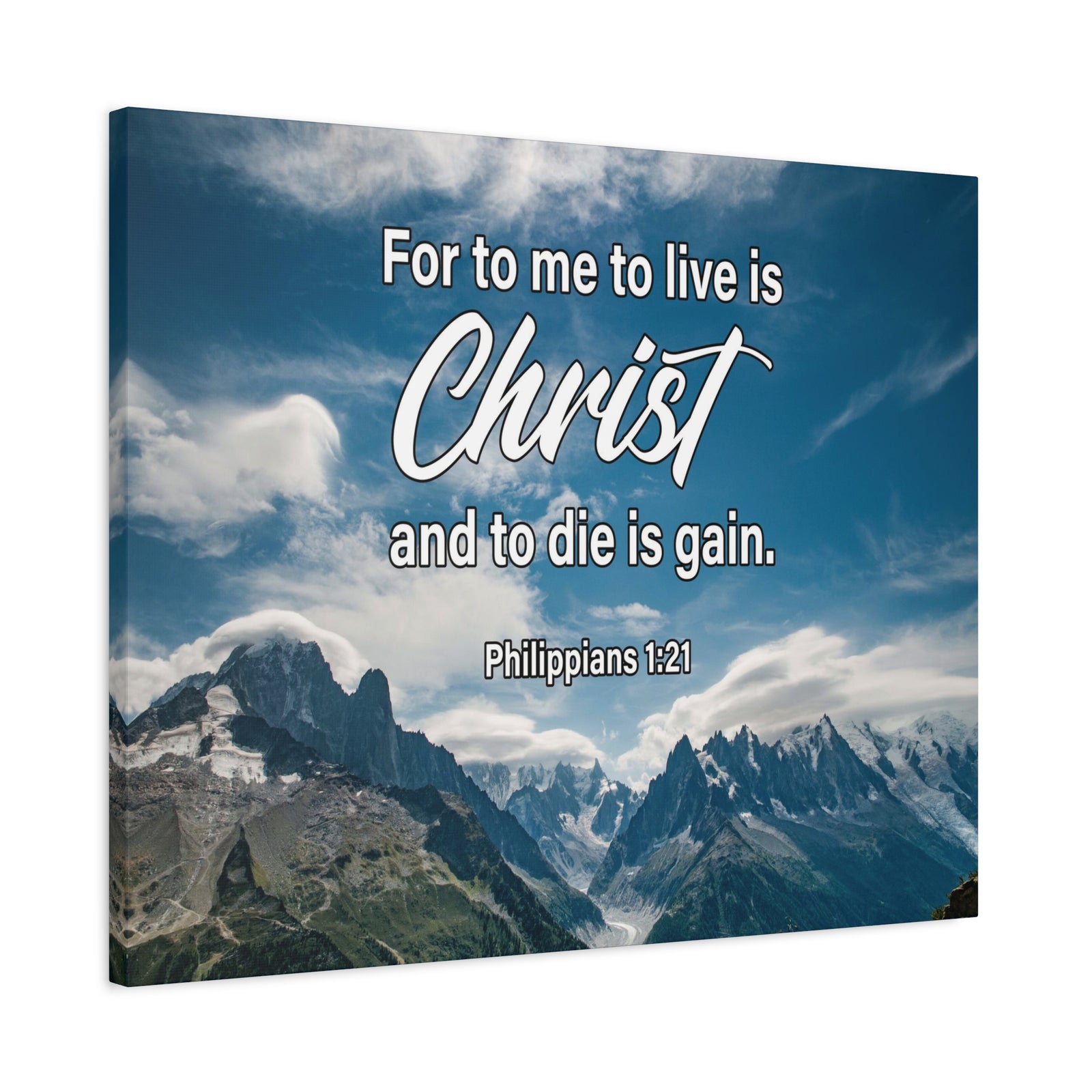 Bible Verse Canvas To Live is Christ Philippians 1:21 Wall Art Christian Home Decor-Express Your Love Gifts