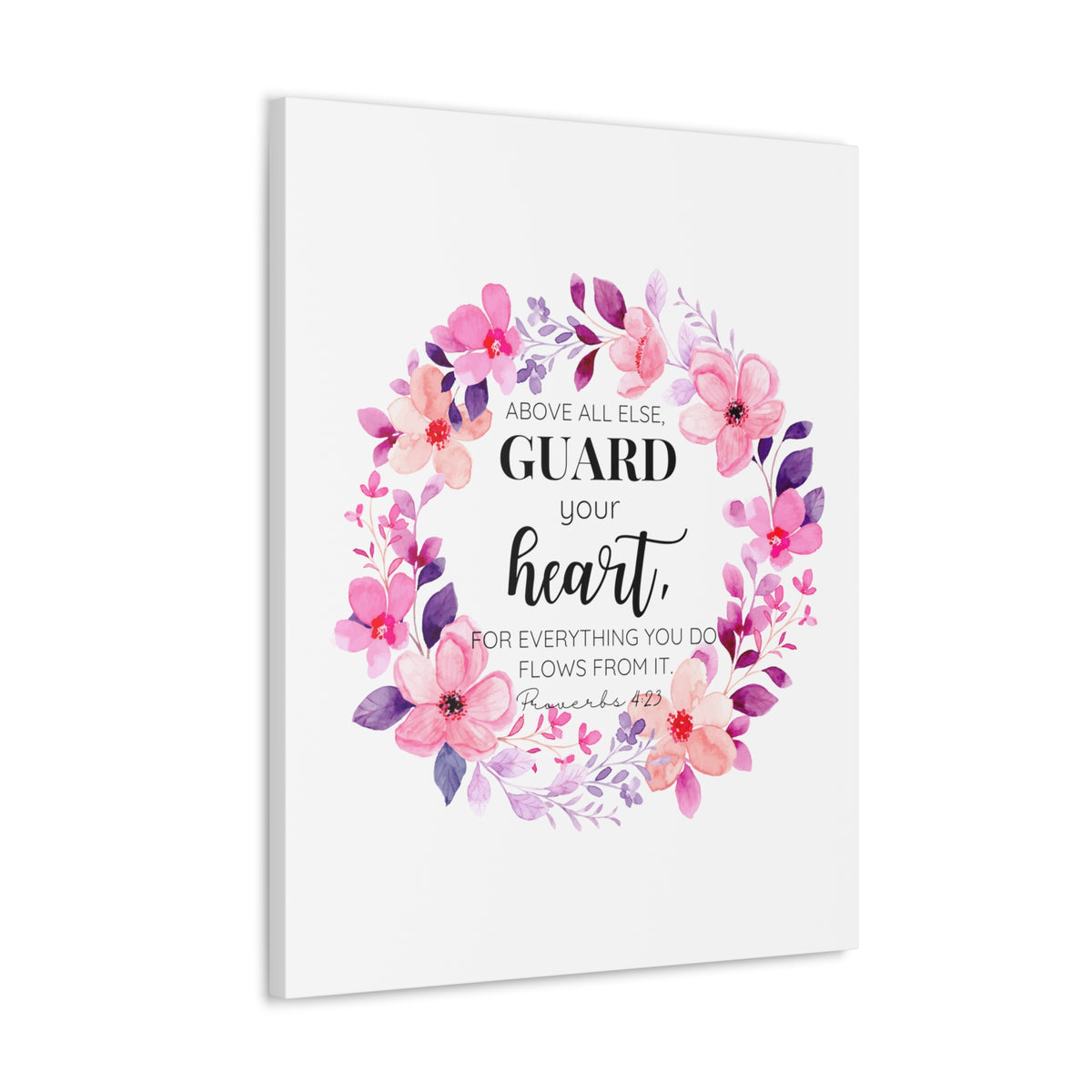 Scripture Walls Proverbs 4:23 Guard Your Heart Bible Verse Canvas Christian Wall Art Ready to Hang Unframed-Express Your Love Gifts