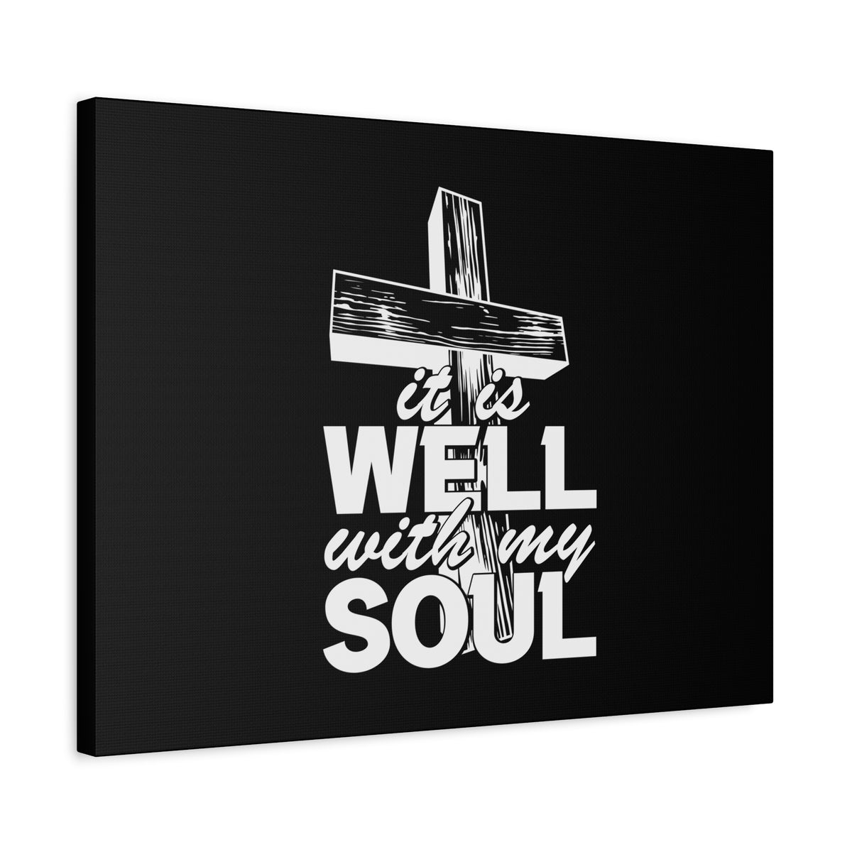 Scripture Canvas Well With My Soul Psalm 42:7 Cross Christian Wall Art Bible Verse Print Ready to Hang-Express Your Love Gifts
