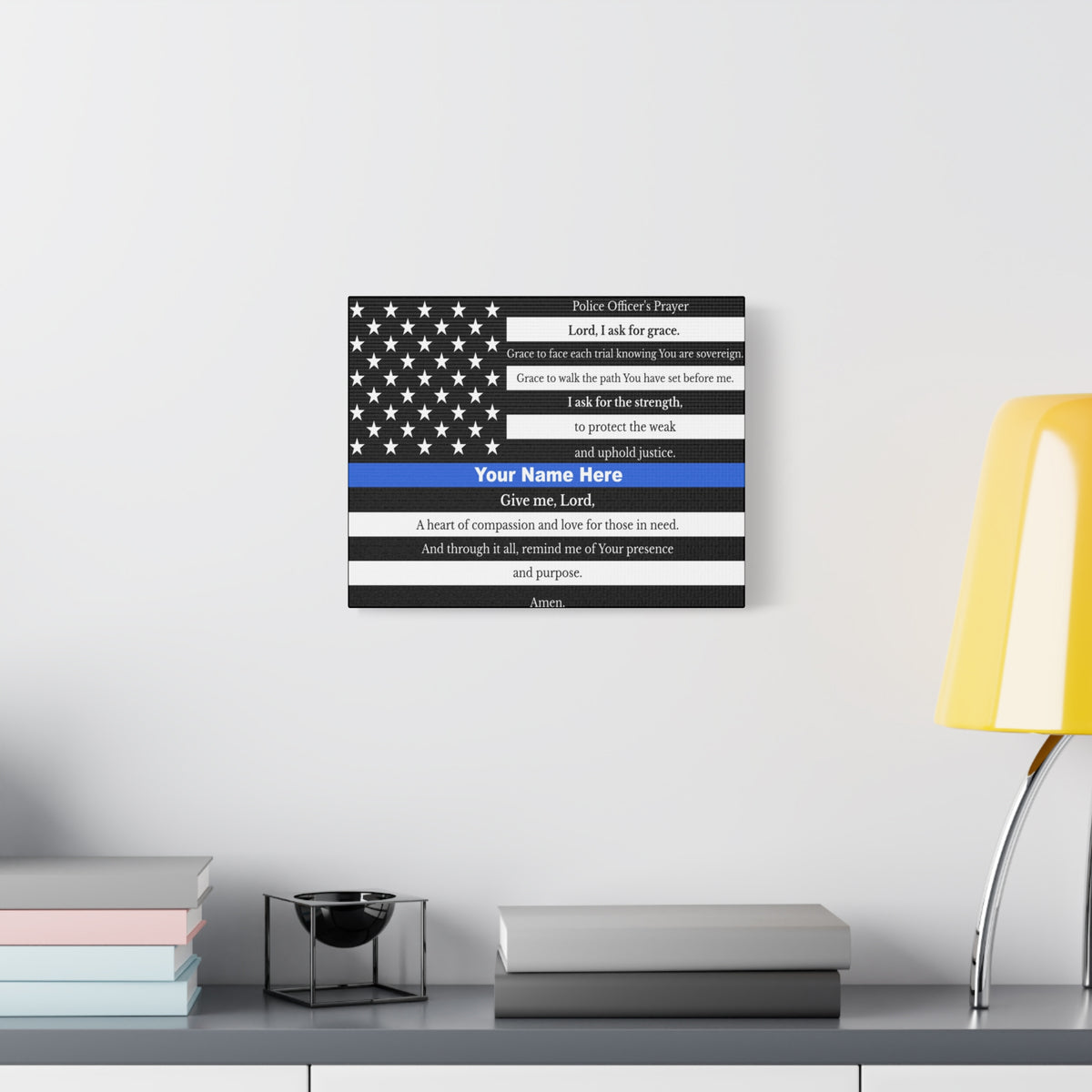 Scripture Walls Personalized Police Prayer Bible Canvas Christian Wall Art Ready to Hang Unframed-Express Your Love Gifts