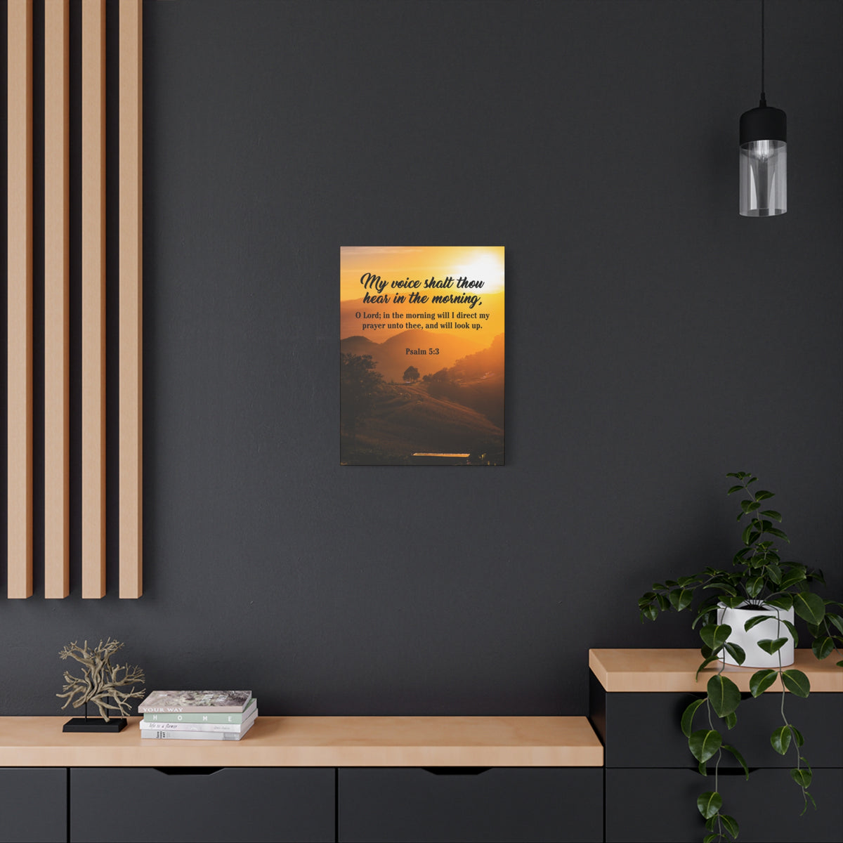 Bible Verse Canvas Morning Prayer Psalm 5:3 Christian Home Decor Scripture Art-Express Your Love Gifts