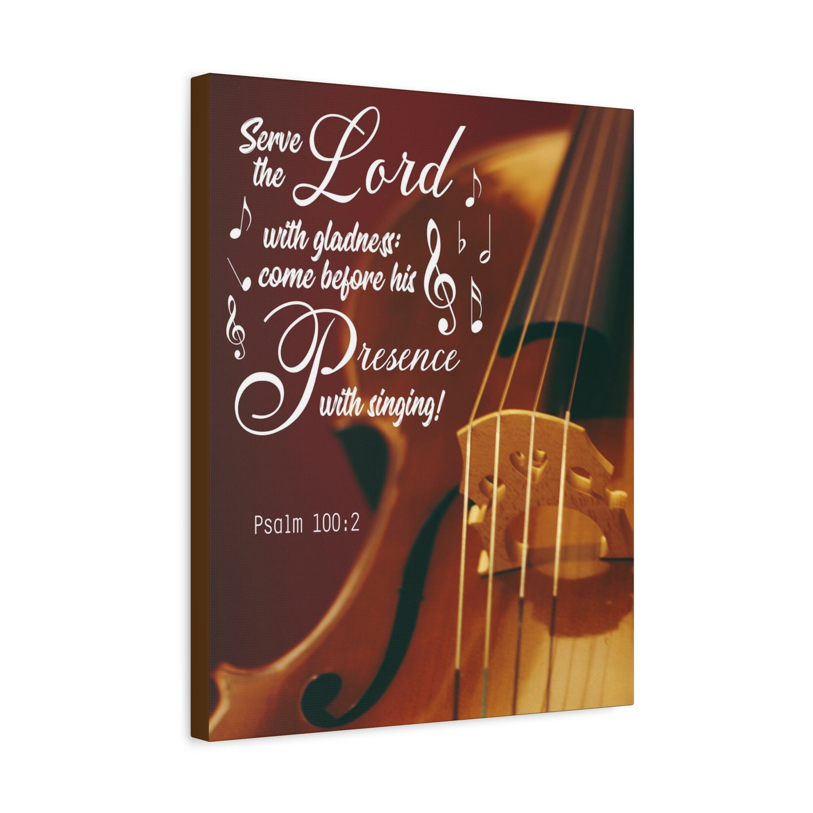 Scripture Canvas Serve the Lord With Gladness Psalm 100:2 Christian Wall Art Bible Verse Print Ready to Hang-Express Your Love Gifts
