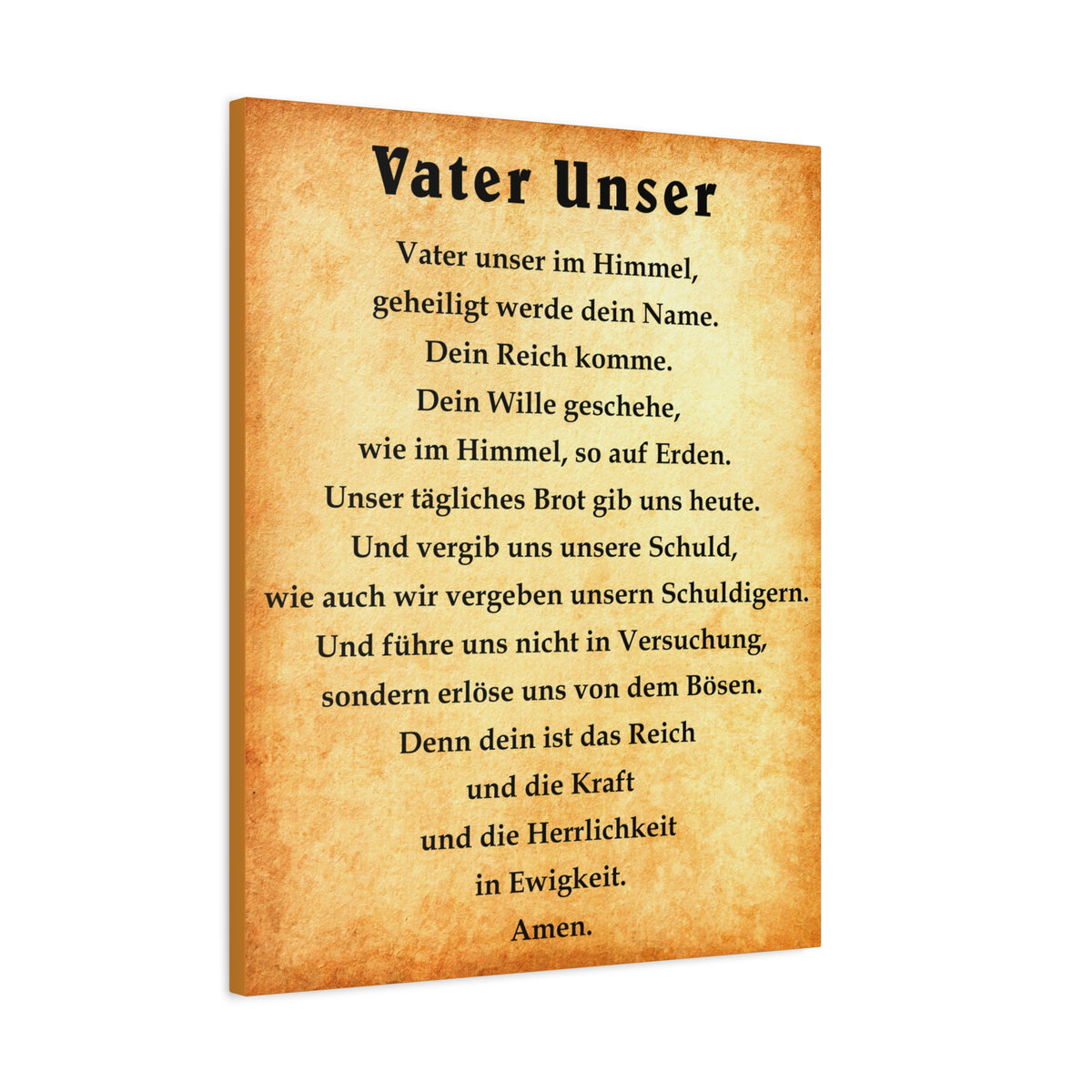 Scripture Walls Lord's Prayer Vater Unser German Gold Bible Verse Canvas Christian Wall Art Ready to Hang Unframed-Express Your Love Gifts