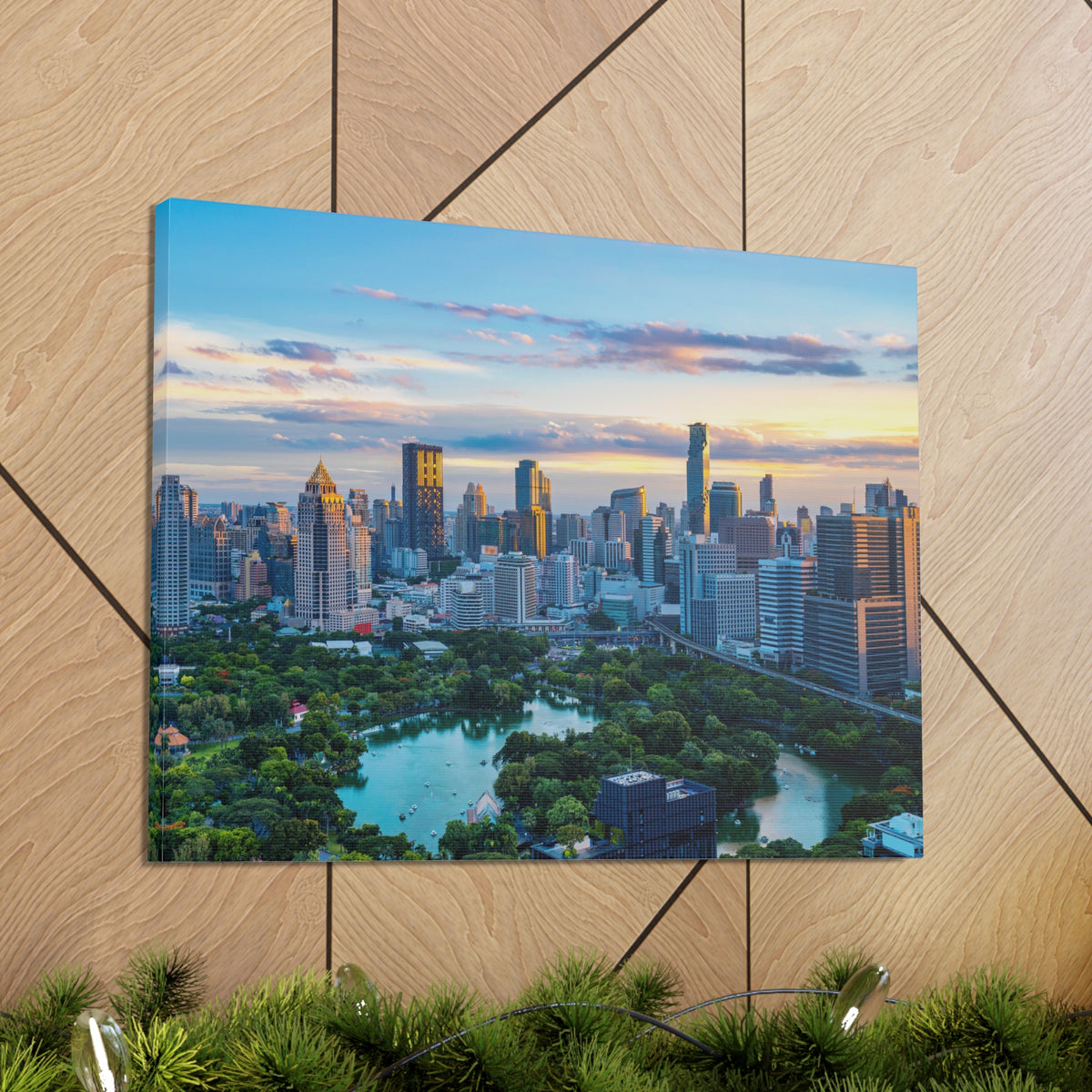 Bangkok Daytime Skyline Canvas Artwork High-Quality Breathtaking Stunning Cityscape for Home Decor Ready to Hang-Express Your Love Gifts