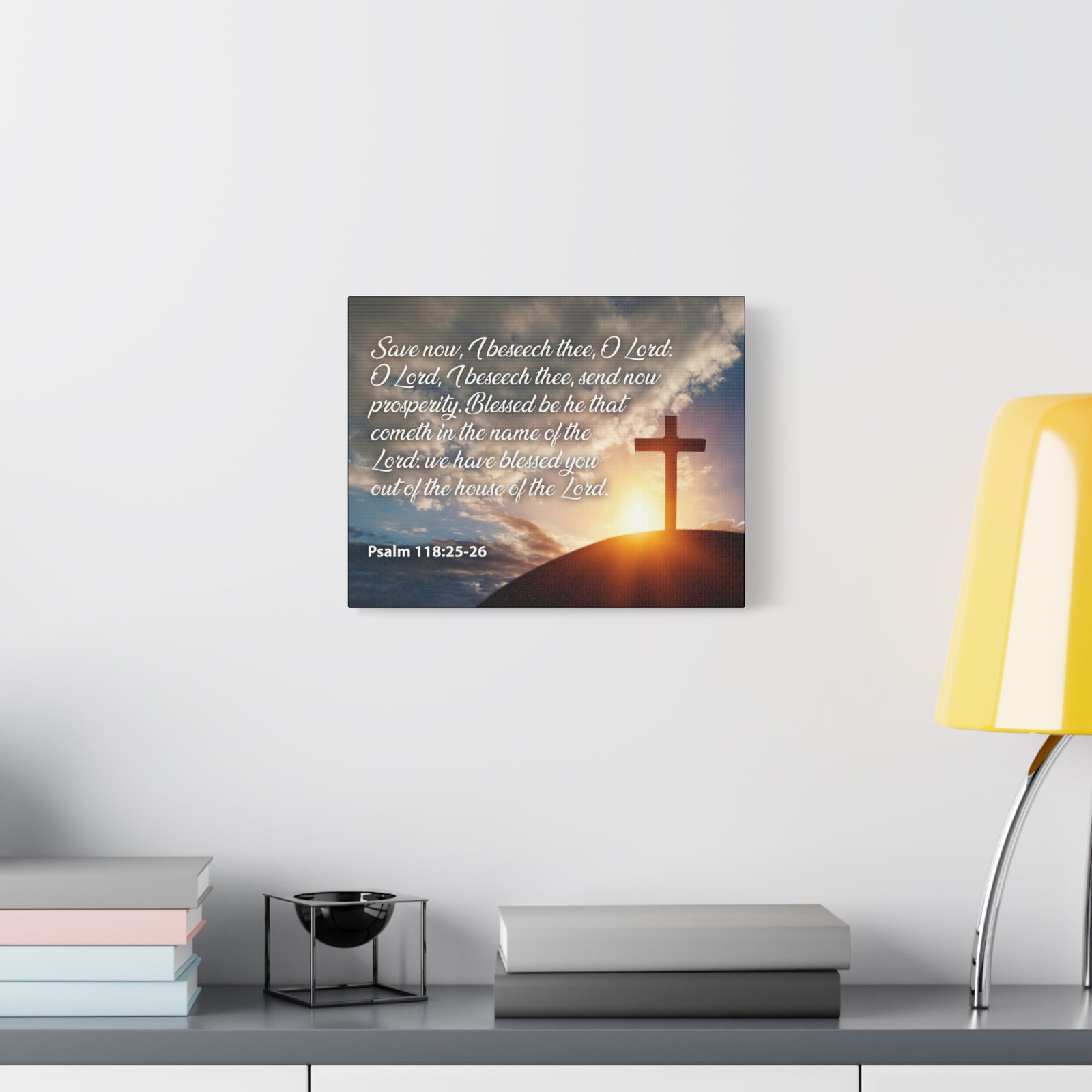 Bible Verse Canvas The House of The Lord Psalm 118:25-26 Christian Home Decor Scripture Art-Express Your Love Gifts