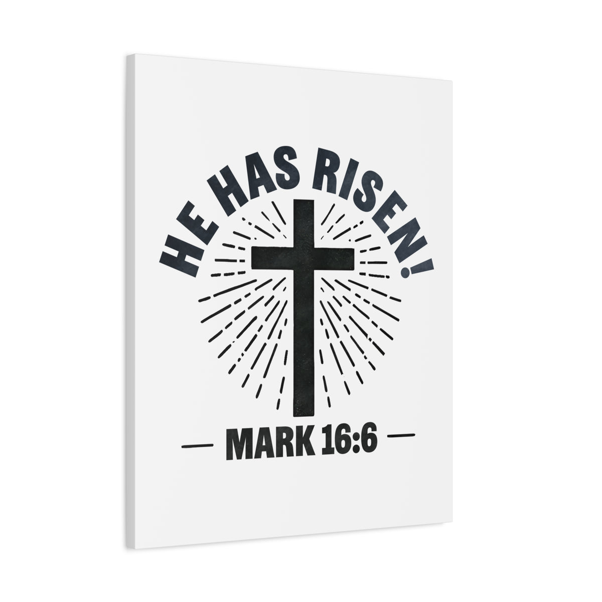 Scripture Walls Mark 16:6 He Has Risen! Cross Bible Verse Canvas Christian Wall Art Ready to Hang Unframed-Express Your Love Gifts