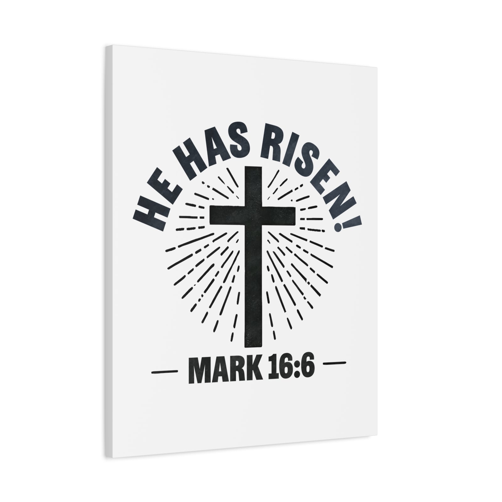 Scripture Walls Mark 16:6 He Has Risen! Cross Bible Verse Canvas Christian Wall Art Ready to Hang Unframed-Express Your Love Gifts