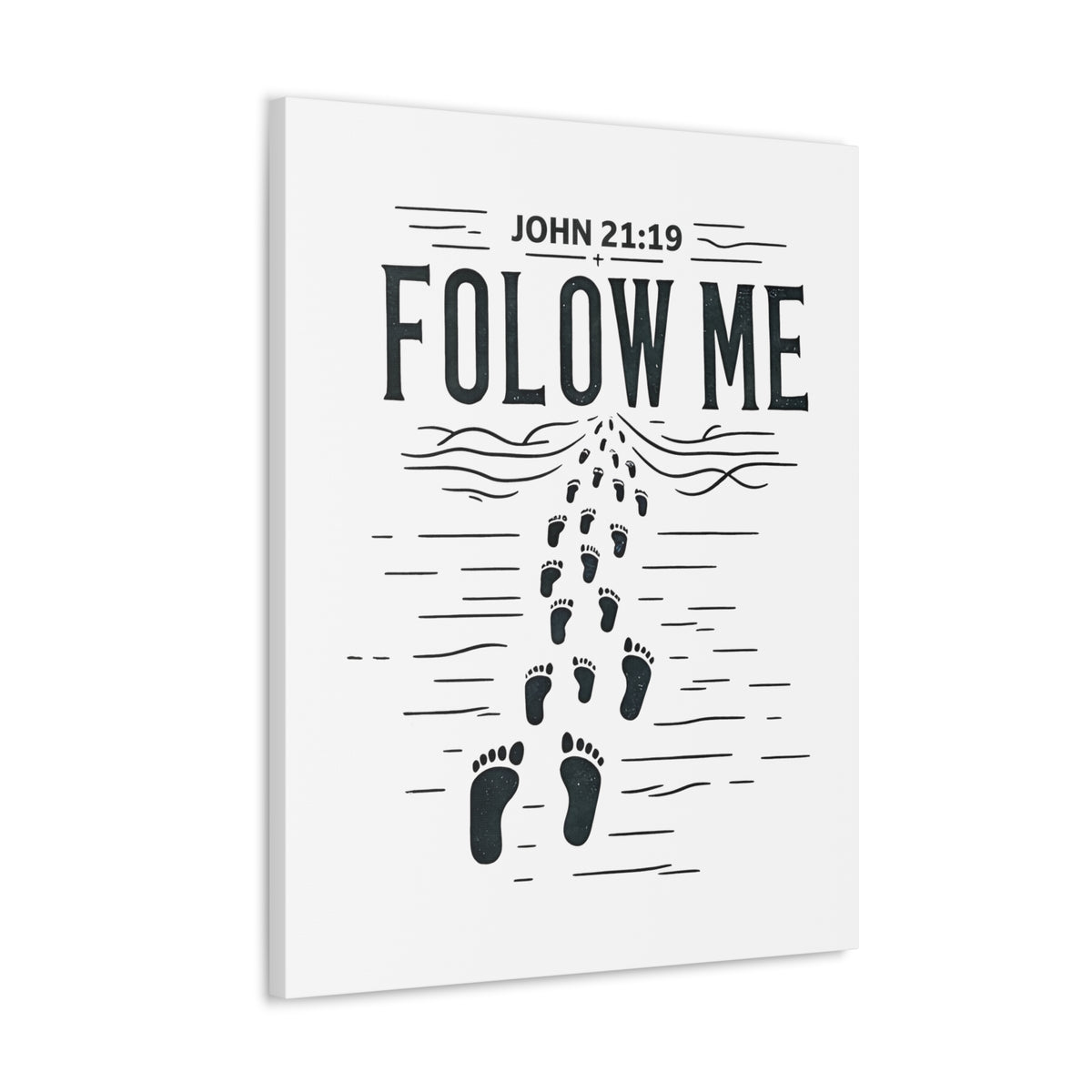 Scripture Walls John 21:19 Follow Me Bible Verse Canvas Christian Wall Art Ready to Hang Unframed-Express Your Love Gifts