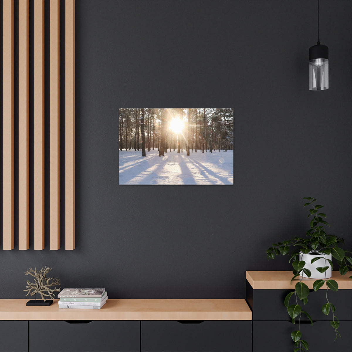 Tree Forest Covered In Snow Nature Wilderness Photography Canvas Wall Art for Home Decor Ready-to-Hang-Express Your Love Gifts