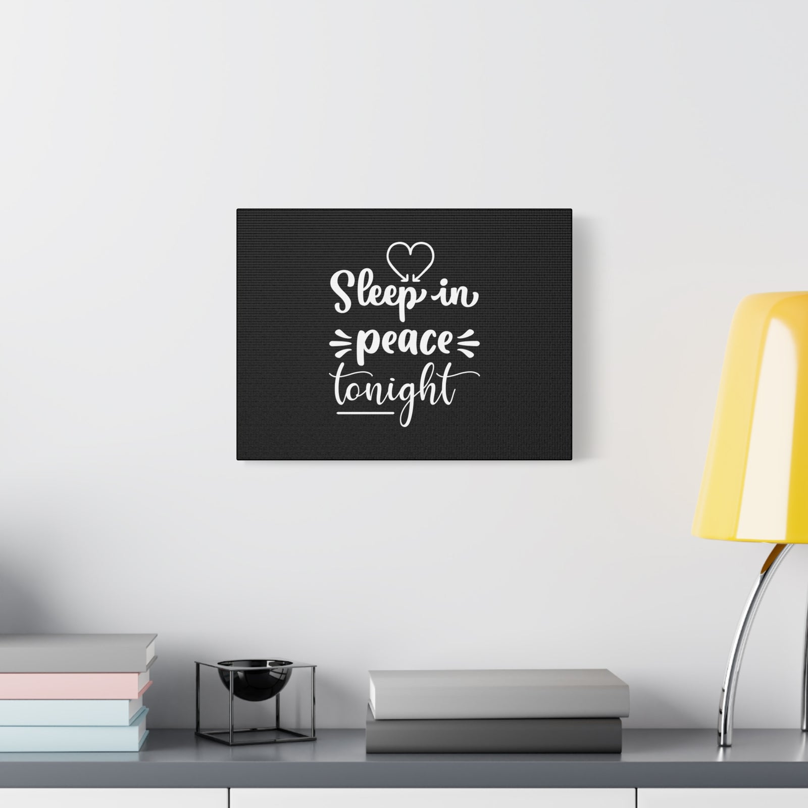Scripture Canvas Sleep In Peace Tonight Psalm 4:8 Christian Wall Art Bible Verse Print Ready to Hang-Express Your Love Gifts
