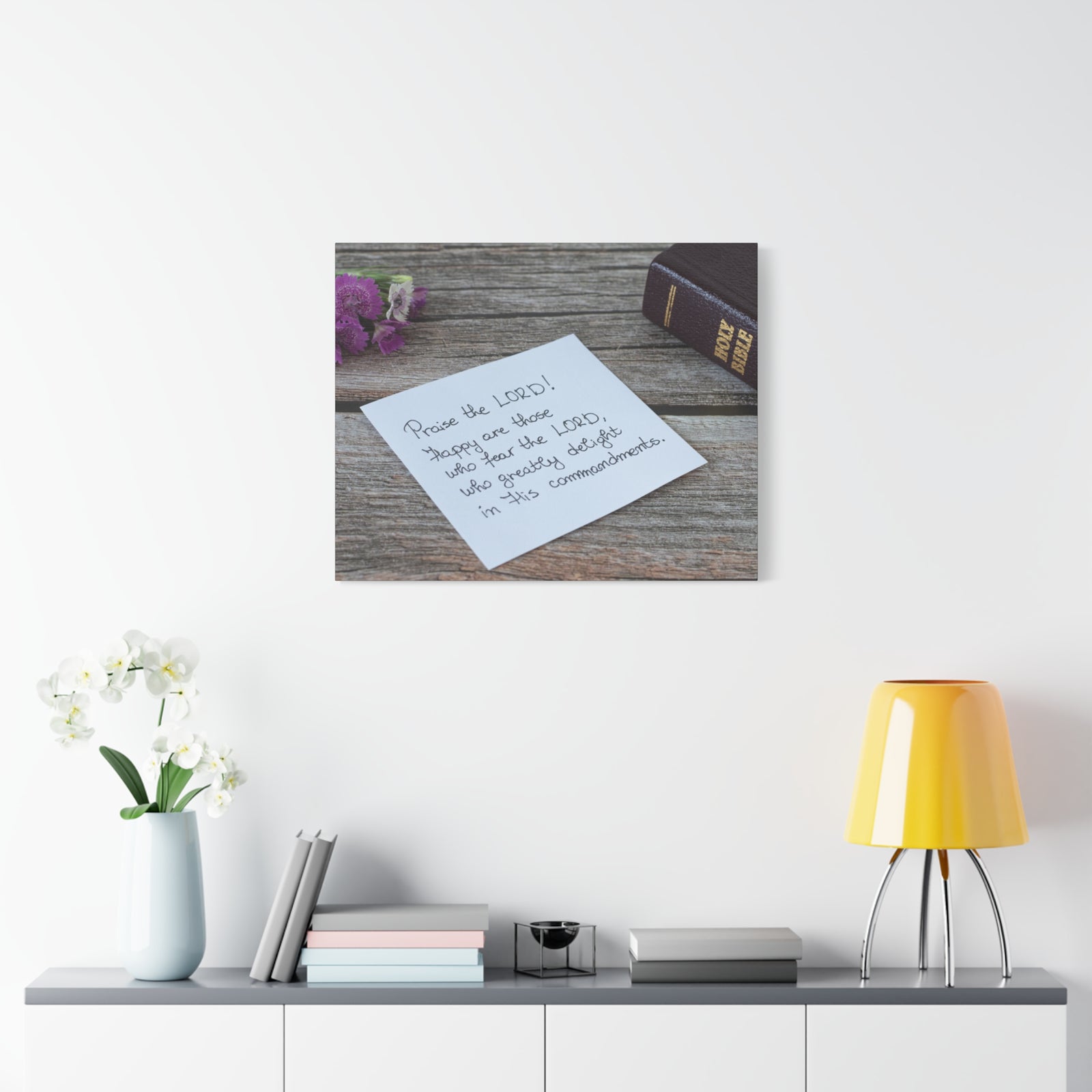 Scripture Canvas Praise The Lord Psalm 119:47 Wood Christian Wall Art Bible Verse Print Ready to Hang-Express Your Love Gifts
