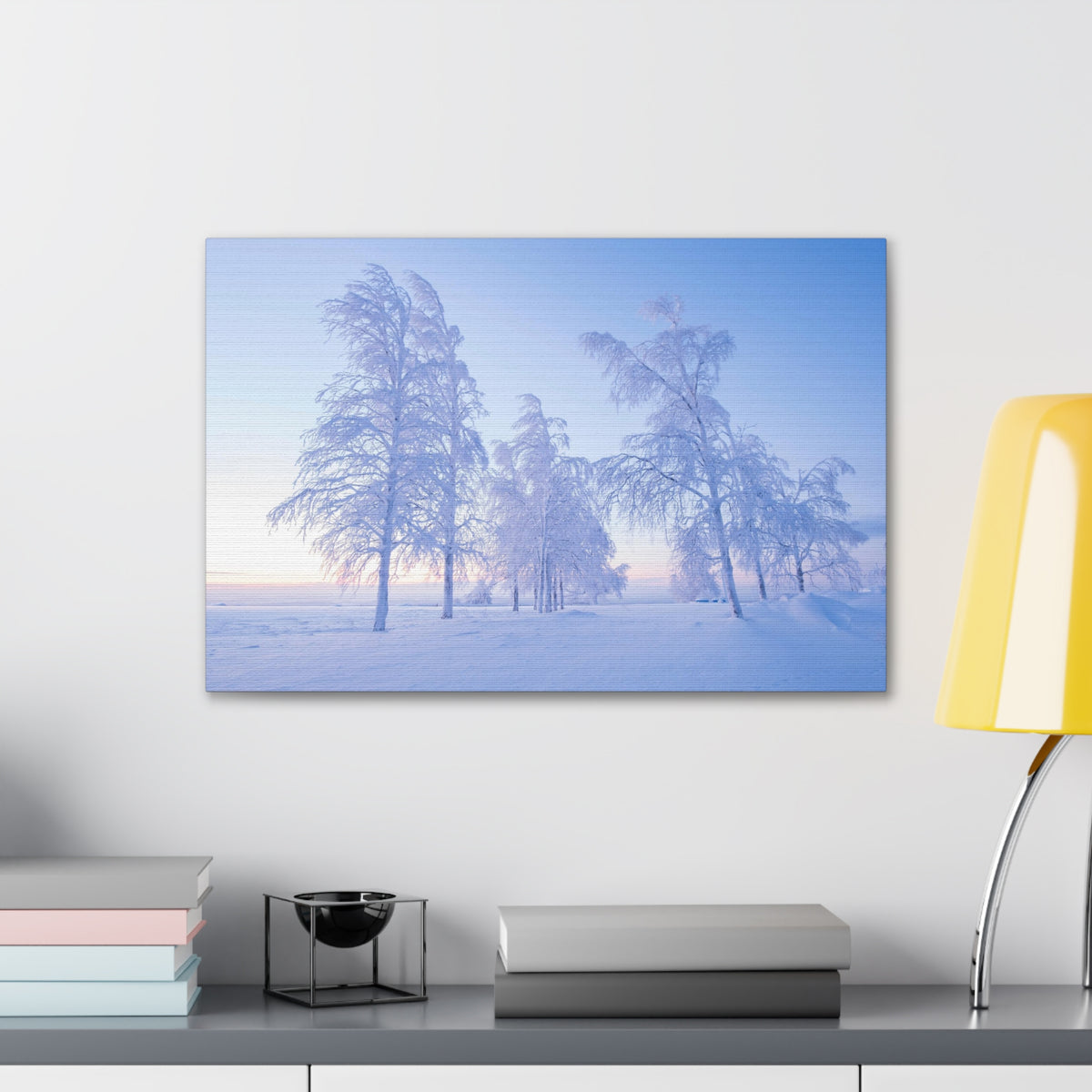 Frosty Trees At Dawn Beautiful Winter Canvas Wall Art for Home Decor Ready-to-Hang-Express Your Love Gifts