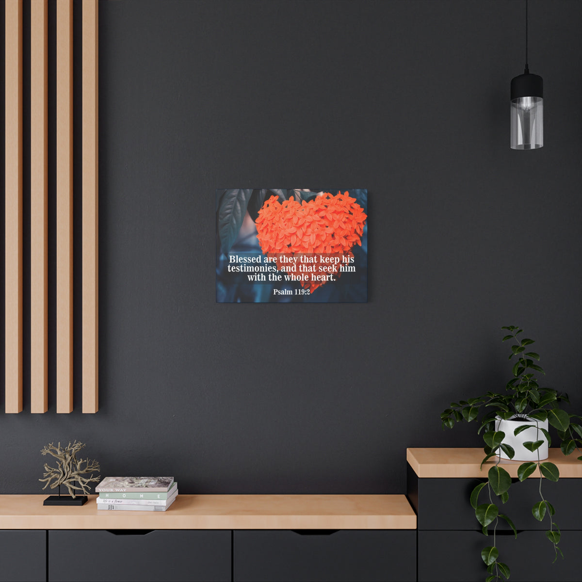 Scripture Canvas Keep His Testimonies Psalm 119:2 Christian Wall Art Bible Verse Print Ready to Hang-Express Your Love Gifts