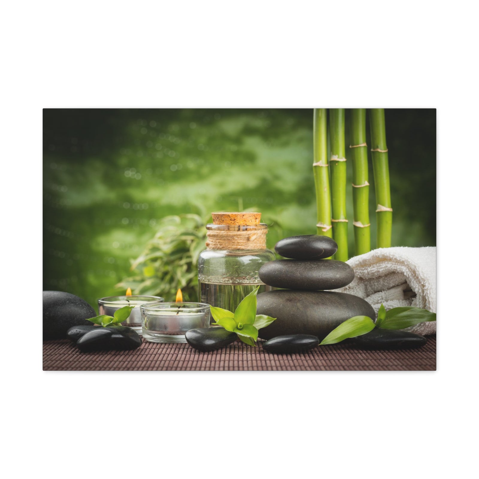Massage Oil and Stones Forest Floral Nature Photography Canvas Wall Art for Home Decor Ready-to-Hang-Express Your Love Gifts