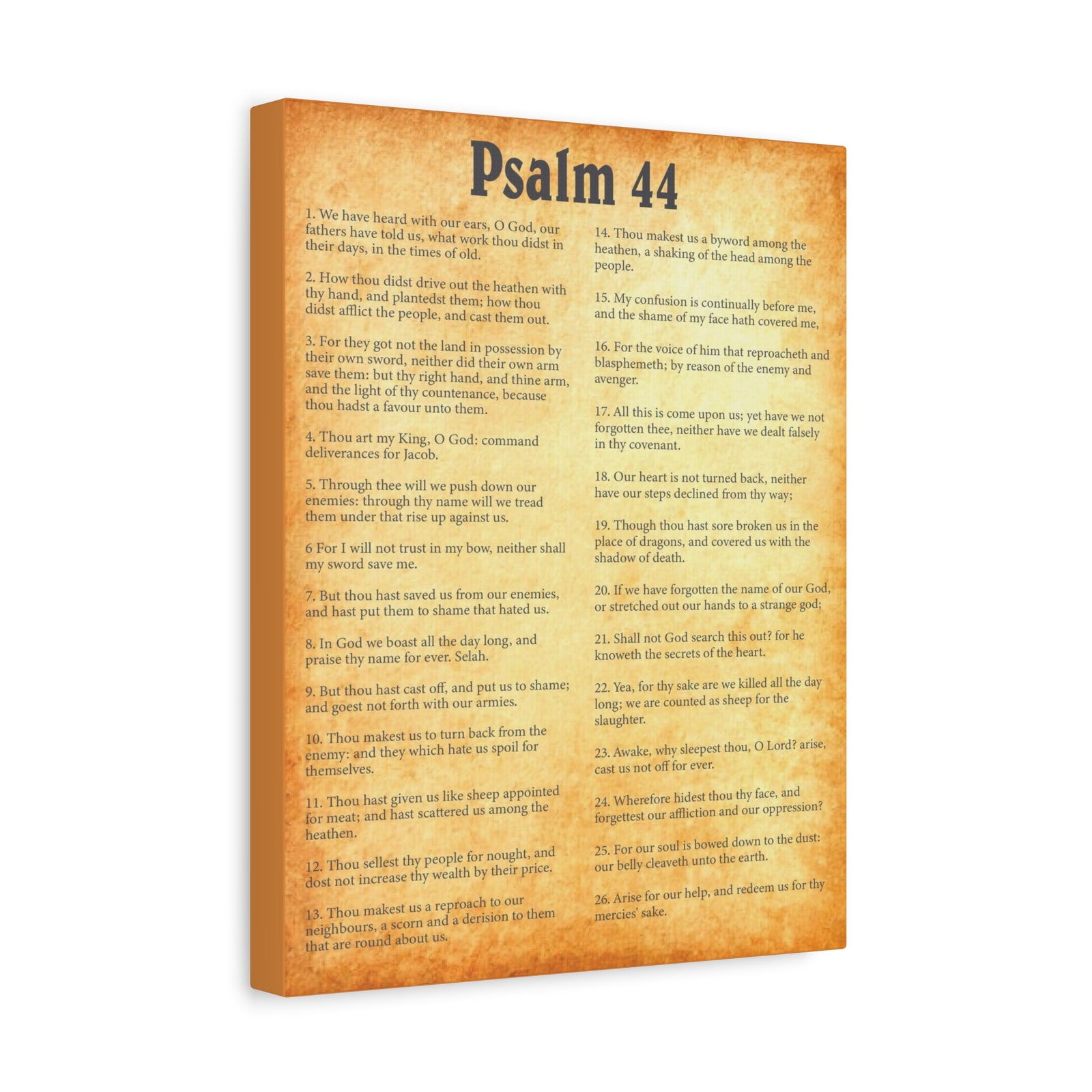 Scripture Walls Psalm 44 Gold Bible Chapter Canvas Christian Wall Art Ready to Hang-Express Your Love Gifts