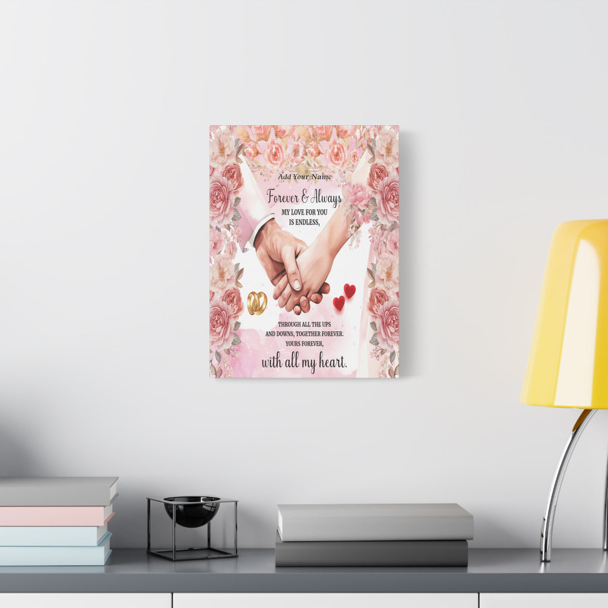 Personalized To My Wife Forever & Always Floral Canvas Wall Art – Romantic Wedding & Anniversary Gift-Express Your Love Gifts