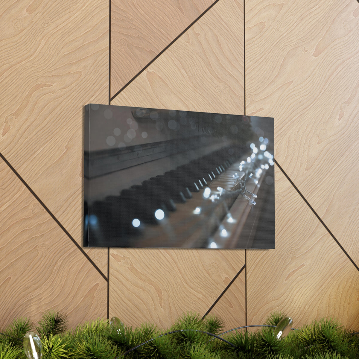 Glowing Fairy Lights on Piano Keys Music Lover's Delight Piano Keyboard Canvas Wall Art for Home Decor Ready-to-Hang-Express Your Love Gifts
