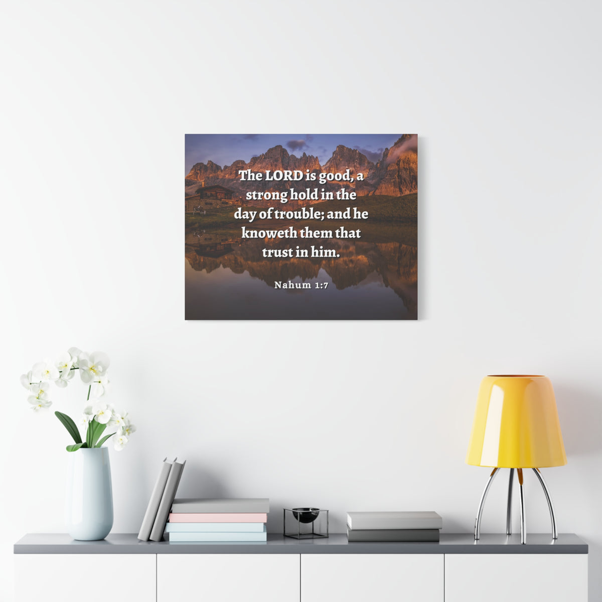 Scripture Walls Lord Is Good Nahum 1:7 Bible Verse Canvas Christian Wall Art Ready to Hang-Express Your Love Gifts