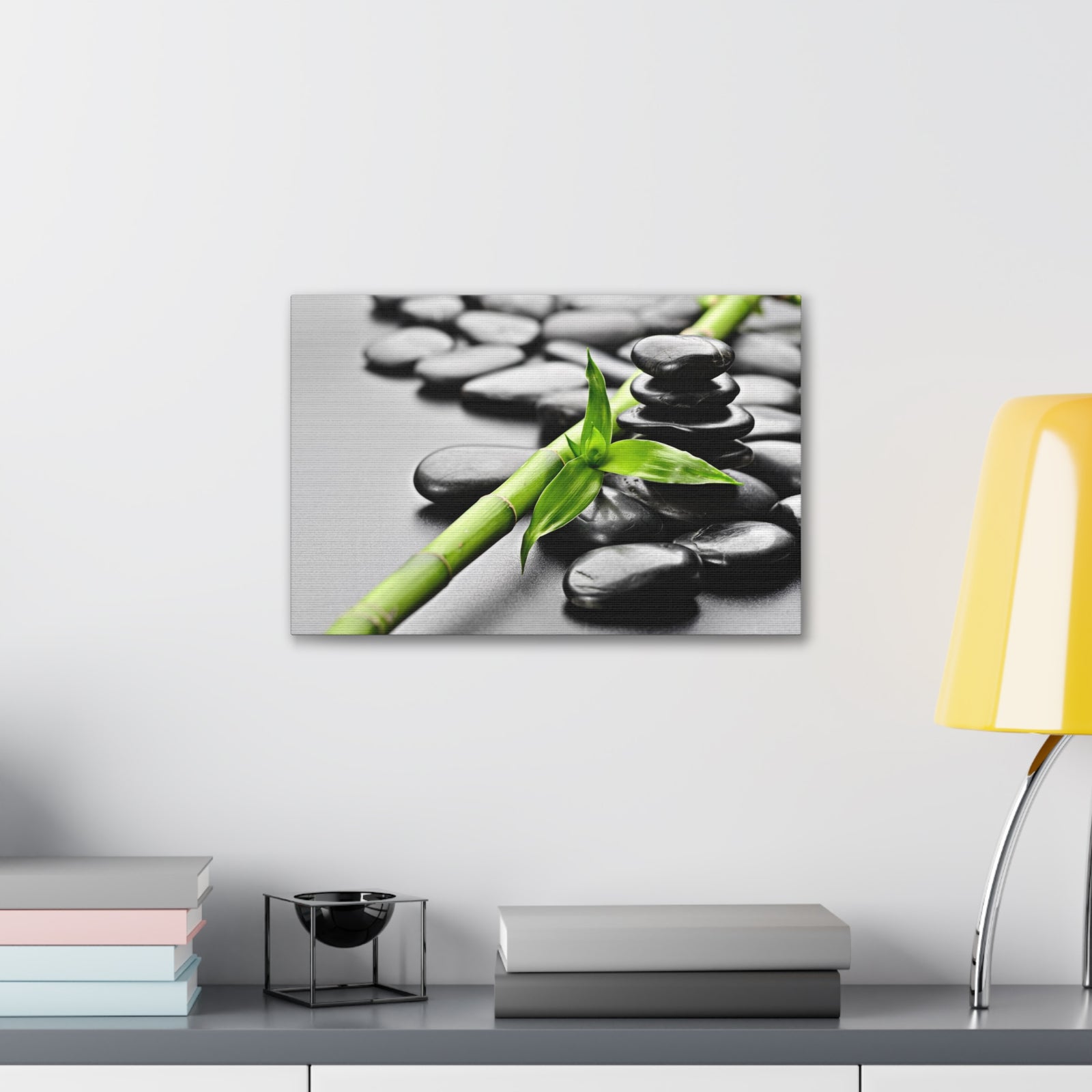 Basalt Stones on Black Forest Floral Nature Photography Canvas Wall Art for Home Decor Ready-to-Hang-Express Your Love Gifts