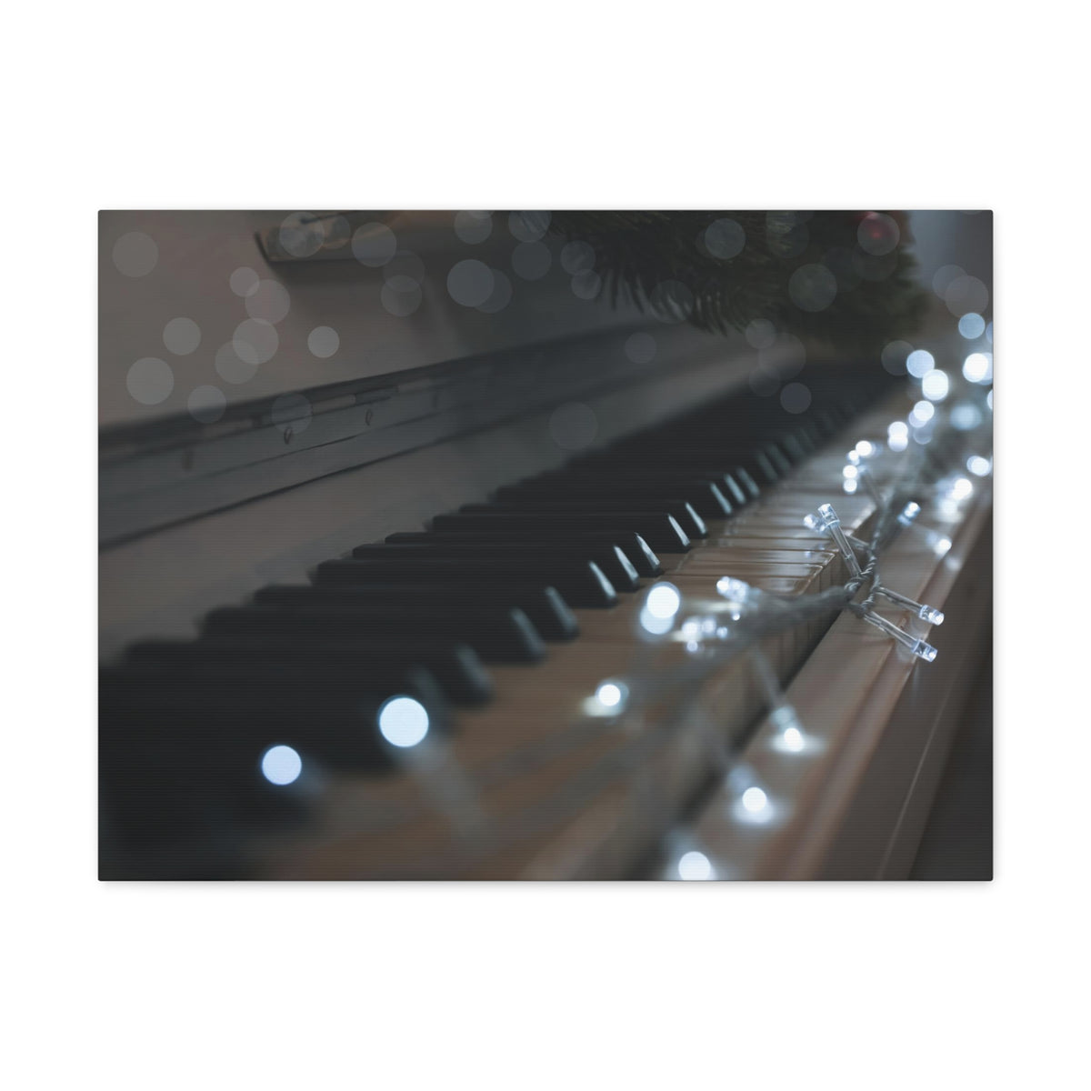 Glowing Fairy Lights on Piano Keys Music Lover's Delight Piano Keyboard Canvas Wall Art for Home Decor Ready-to-Hang-Express Your Love Gifts