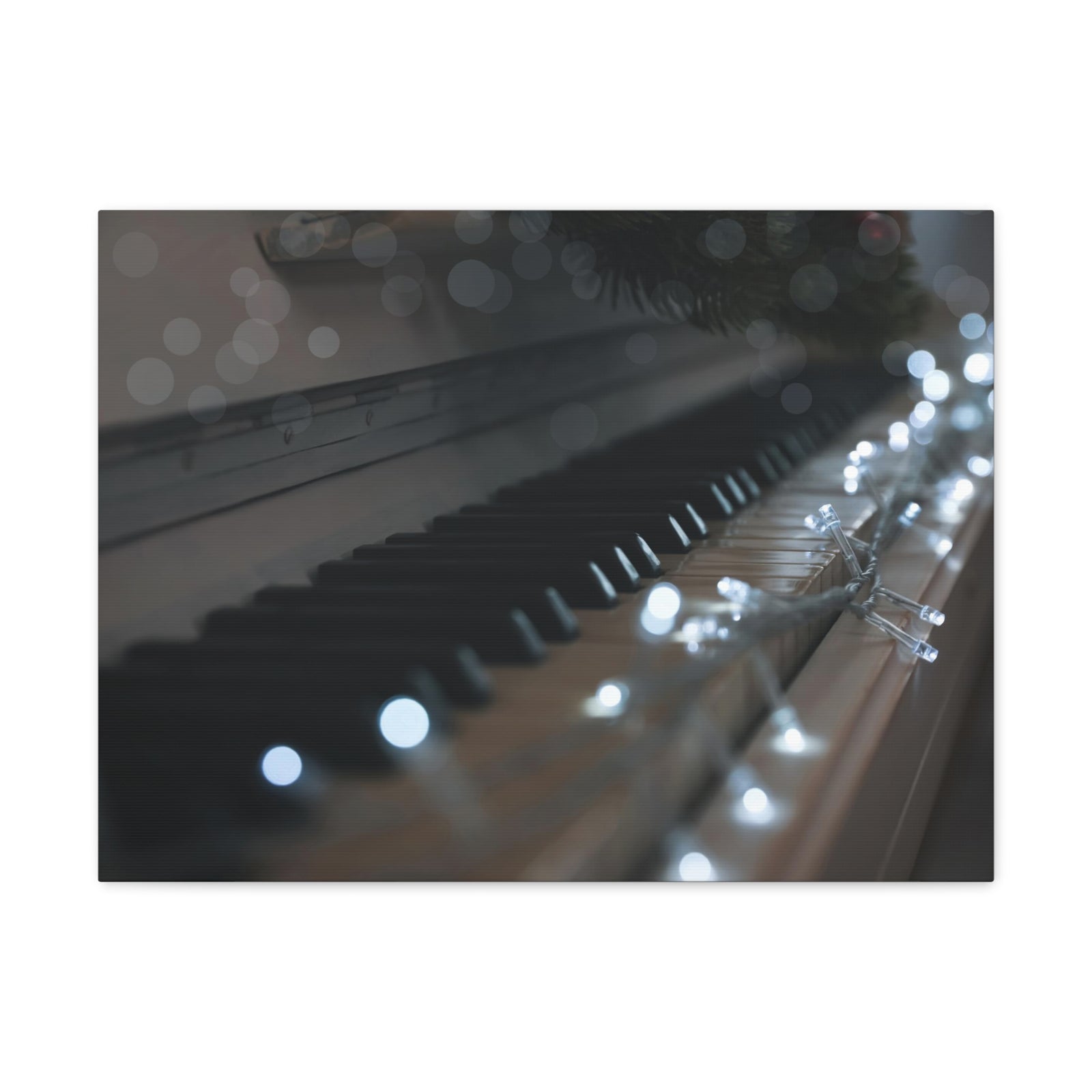 Glowing Fairy Lights on Piano Keys Music Lover's Delight Piano Keyboard Canvas Wall Art for Home Decor Ready-to-Hang-Express Your Love Gifts