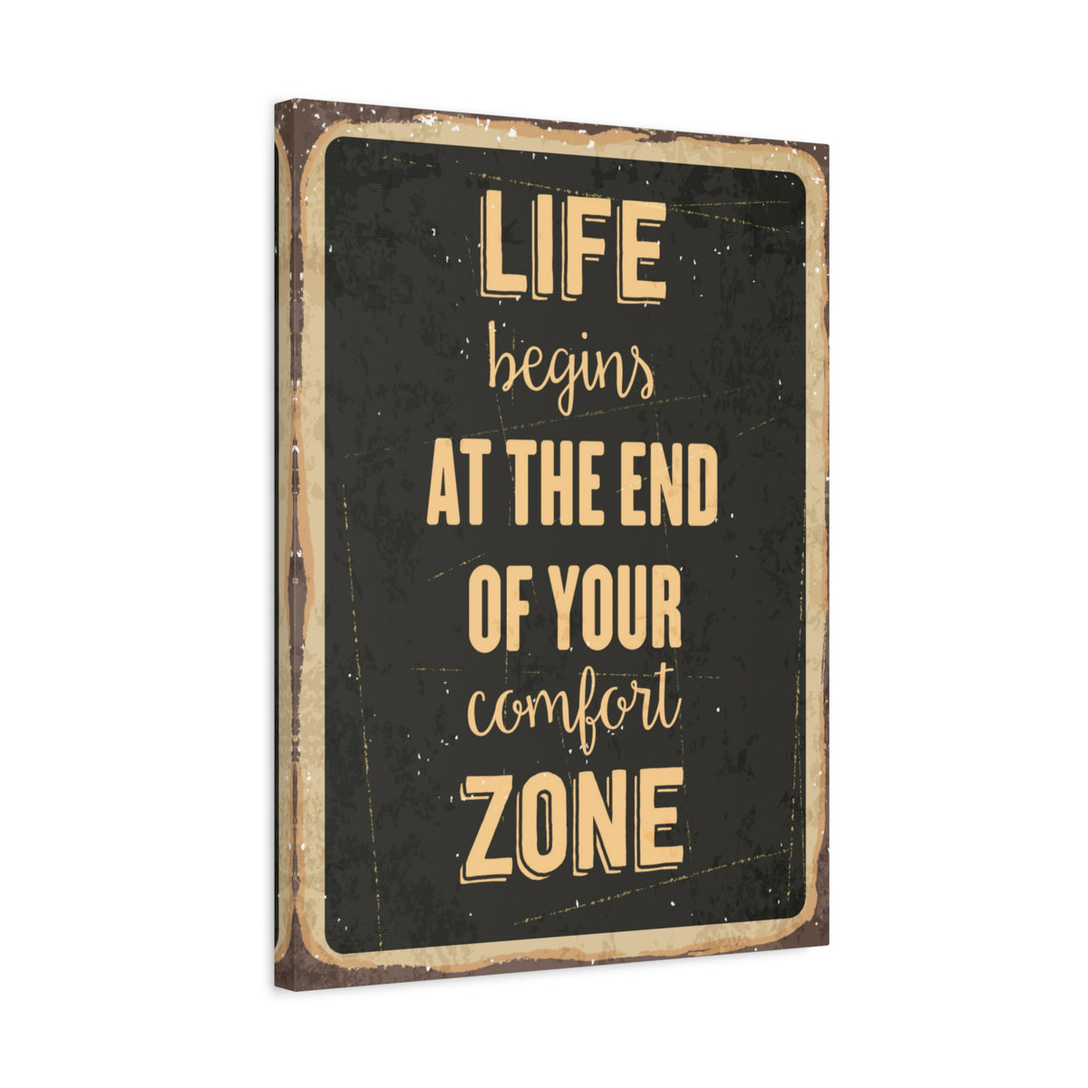 Inspirational Quote Canvas Life Begins Wall Art Motivational Motto Inspiring Prints Artwork Decor Ready to Hang-Express Your Love Gifts
