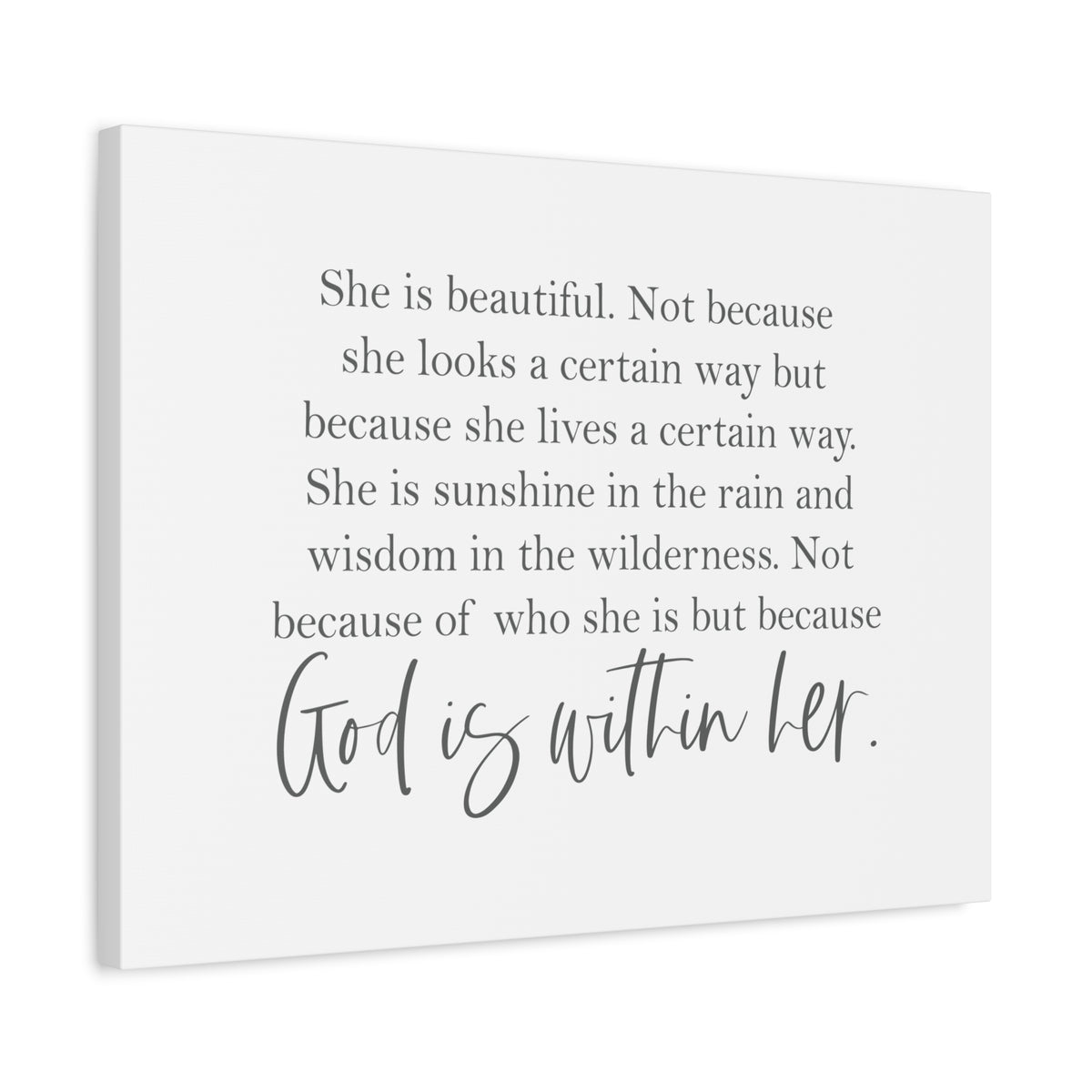 Scripture Canvas God Is Within Her Psalm 46:5 Christian Wall Art Bible Verse Print Ready to Hang-Express Your Love Gifts