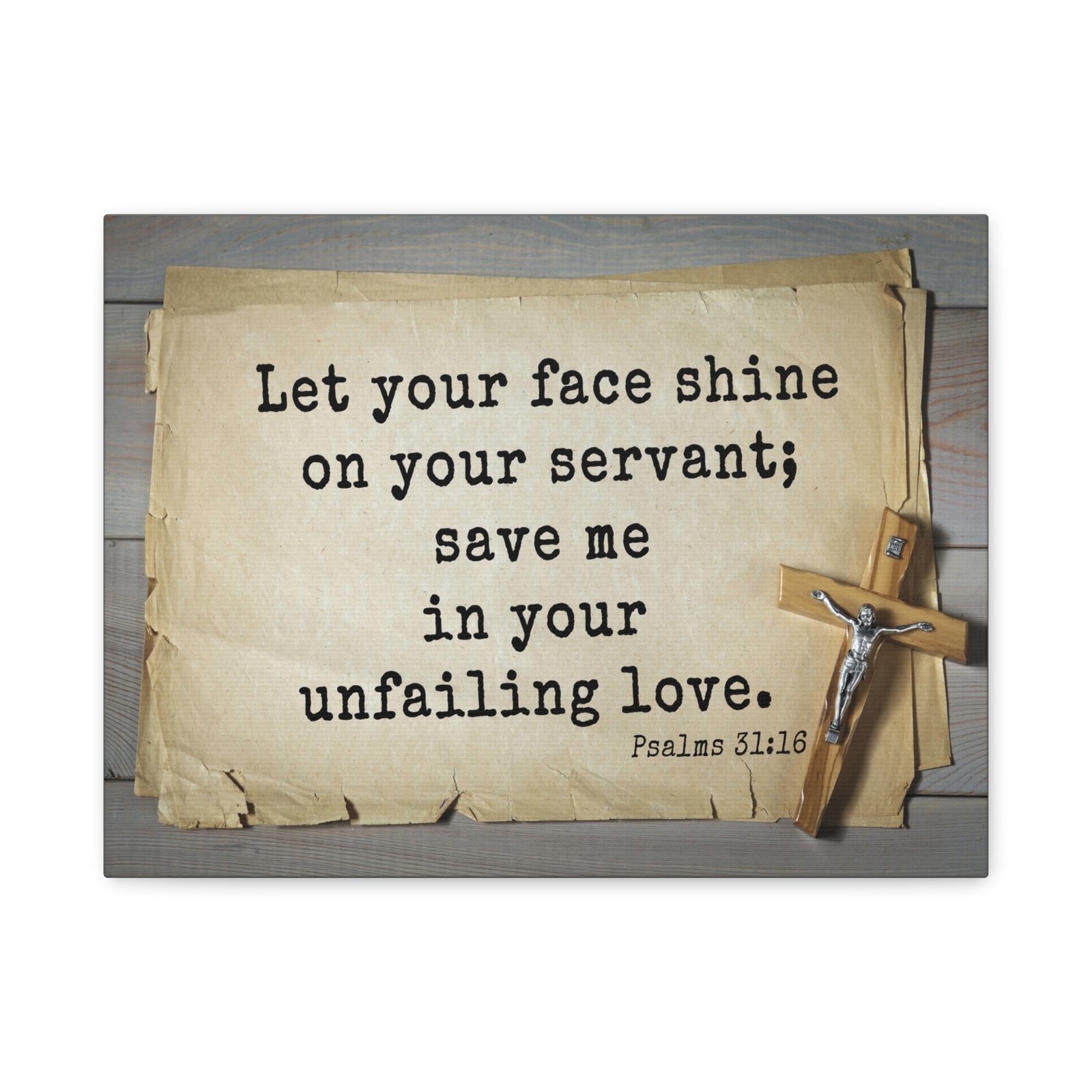 Scripture Walls Let Your Face Shine Psalm 31:16 Bible Verse Canvas Christian Wall Art Ready to Hang-Express Your Love Gifts