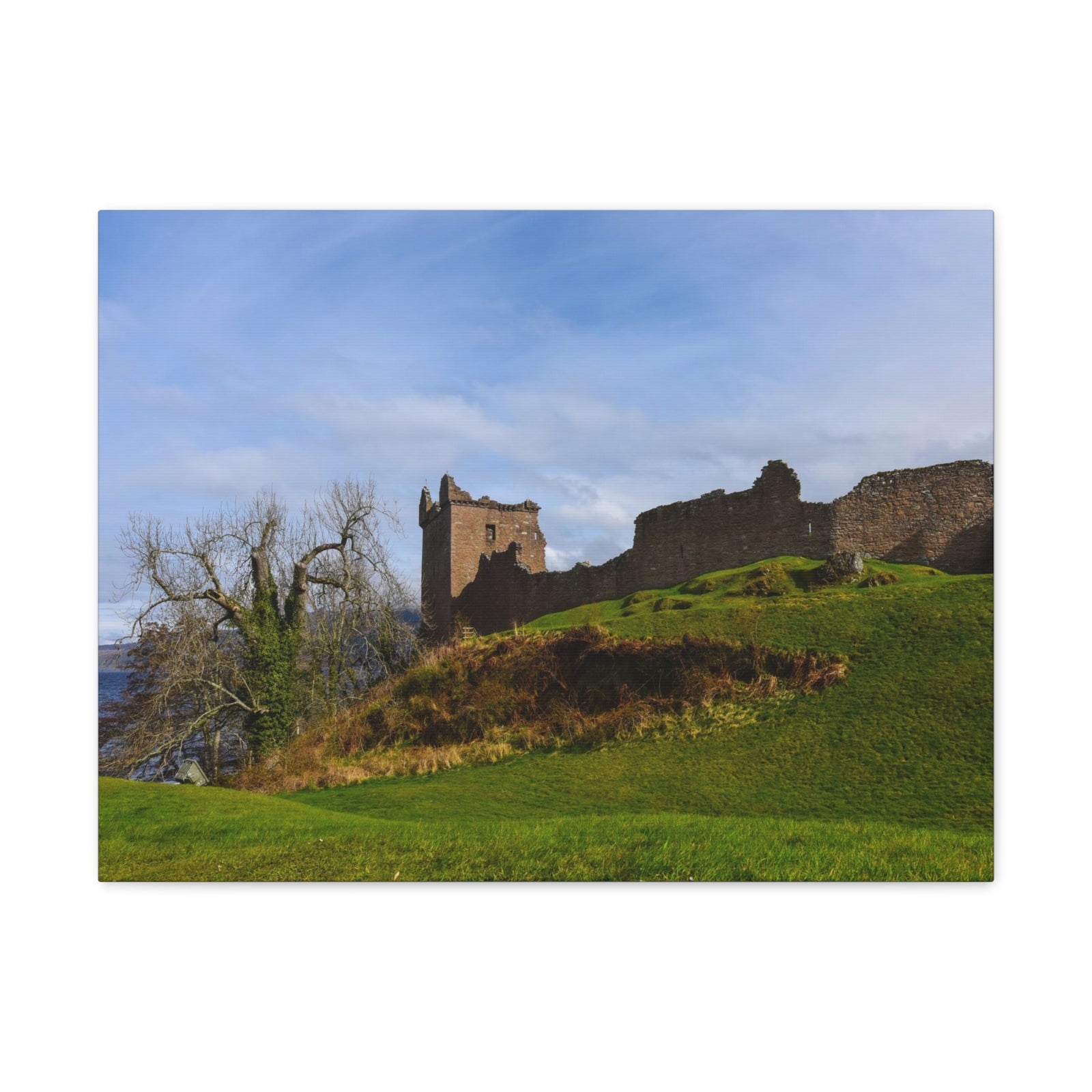 Ruins of Urquhart Scotland Nature Wilderness Photography Canvas Wall Art for Home Decor Ready-to-Hang-Express Your Love Gifts