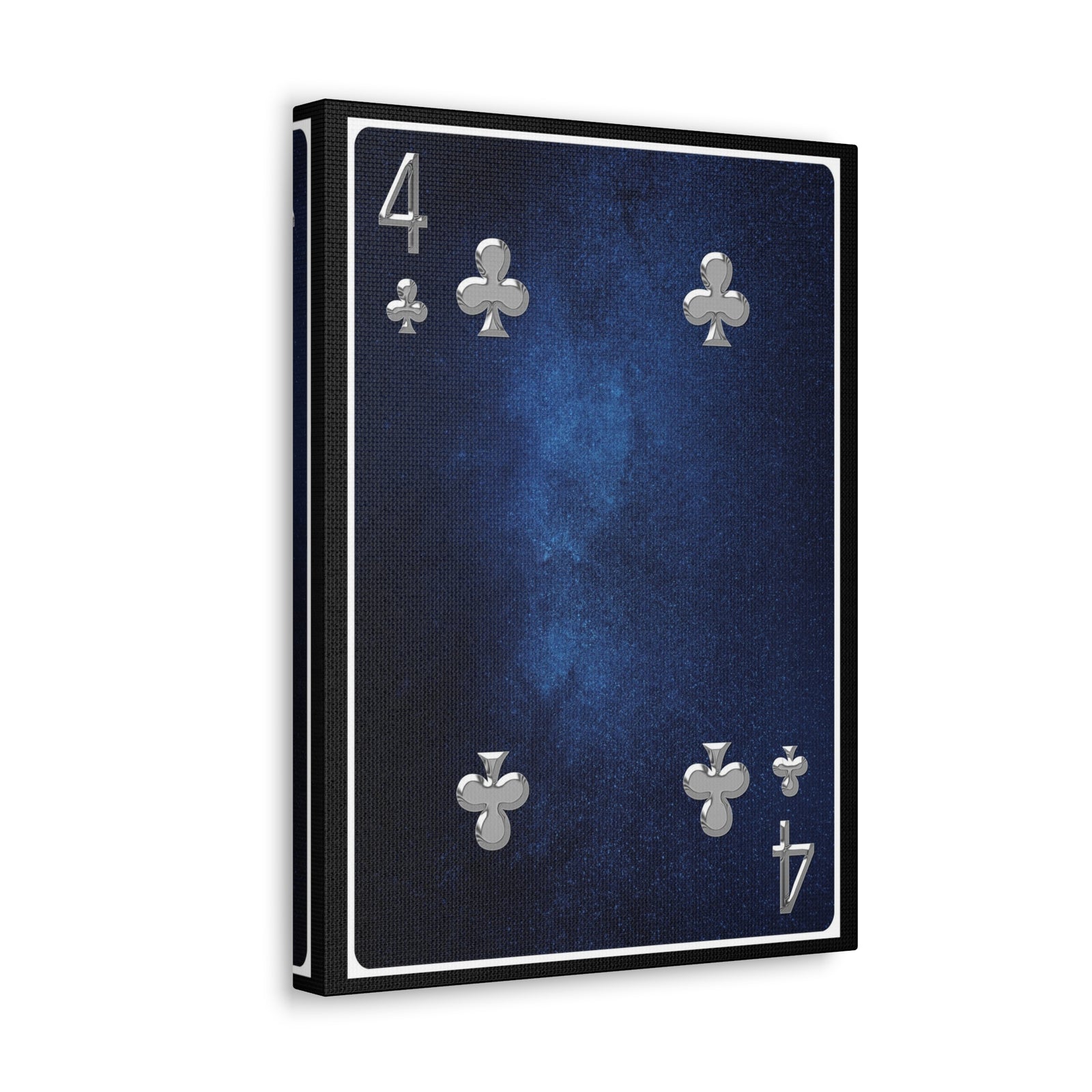 Four Of Clubs Space Background Playing Card Canvas Wall Art for Home Decor Ready-to-Hang-Express Your Love Gifts