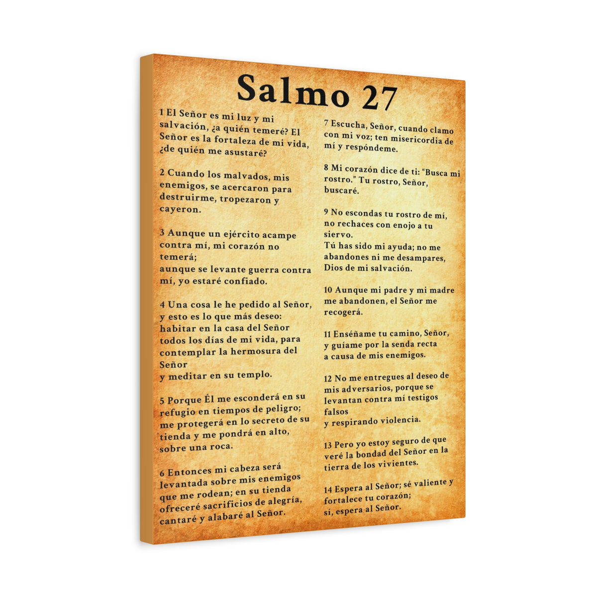 Scripture Walls Salmo 27 Chapter Gold Christian Wall Art Print Ready to Hang Unframed-Express Your Love Gifts