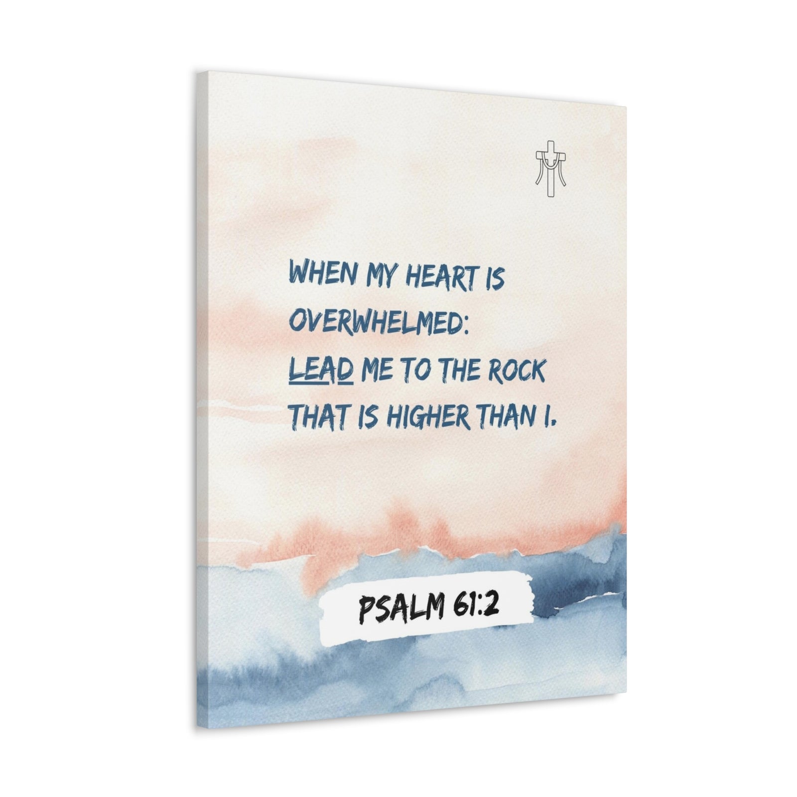 Scripture Walls Psalm 61:2 Lead Me to the Rock Bible Verse Canvas Christian Wall Art Ready to Hang Unframed-Express Your Love Gifts