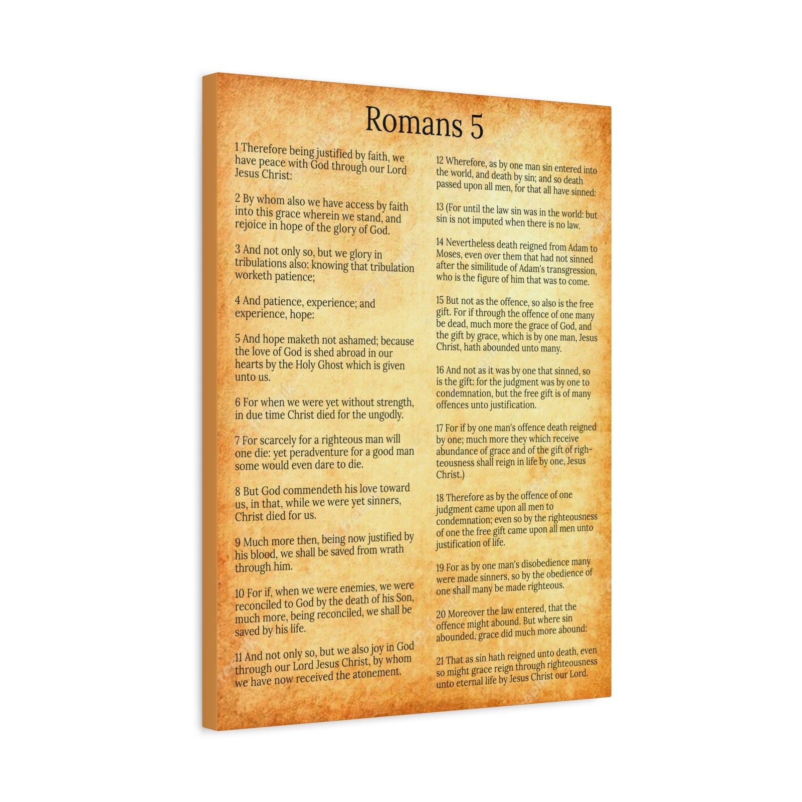 Scripture Walls Romans 5 Gold Christian Wall Art Print Ready to Hang Unframed-Express Your Love Gifts