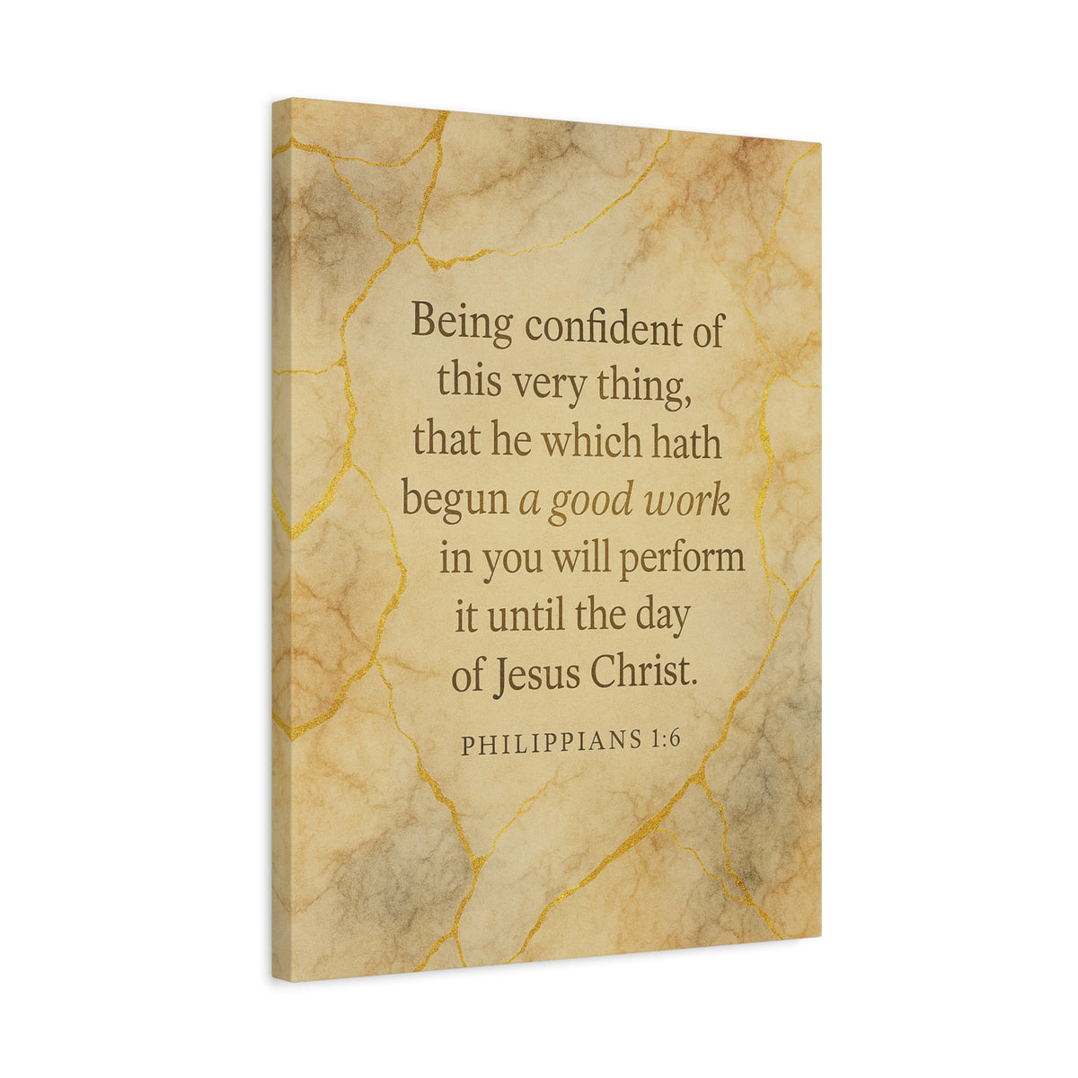 Bible Verse Canvas Philippians 1:6 Christian Home Décor Wall Art Scripture Ready to Hang Faith Print-Express Your Love Gifts