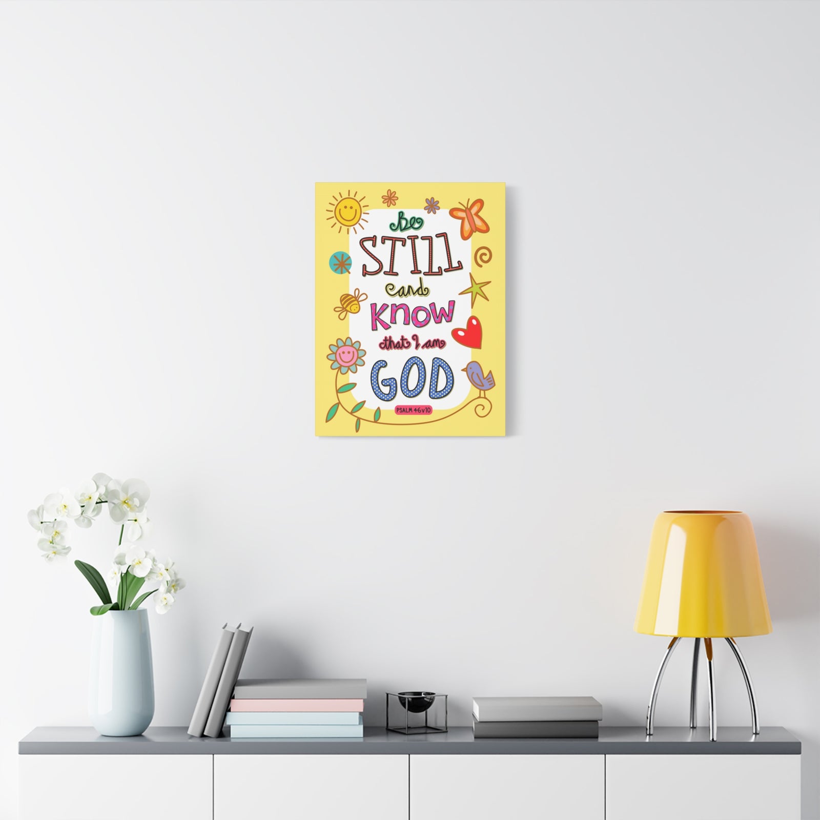 Scripture Walls Know That I Am God Psalm 46:10 Bible Verse Canvas Christian Wall Art Ready to Hang-Express Your Love Gifts