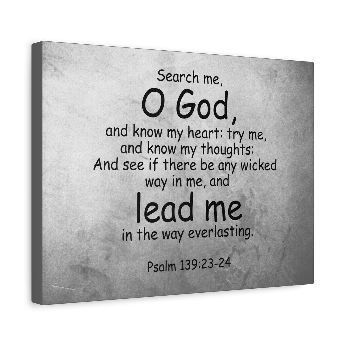 Scripture Canvas O' God Lead Me Psalm 139:23-24 Christian Wall Art Bible Verse Print Ready to Hang-Express Your Love Gifts