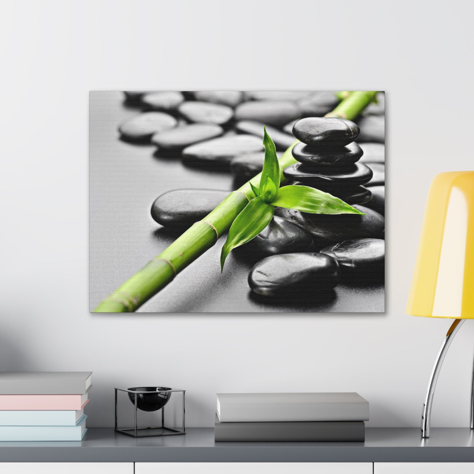 Basalt Stones on Black Forest Floral Nature Photography Canvas Wall Art for Home Decor Ready-to-Hang-Express Your Love Gifts