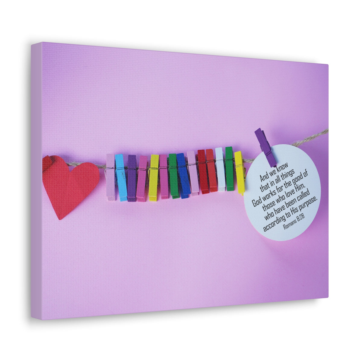 Scripture Walls His Purpose Romans 8:28 Bible Verse Canvas Christian Wall Art Ready to Hang-Express Your Love Gifts