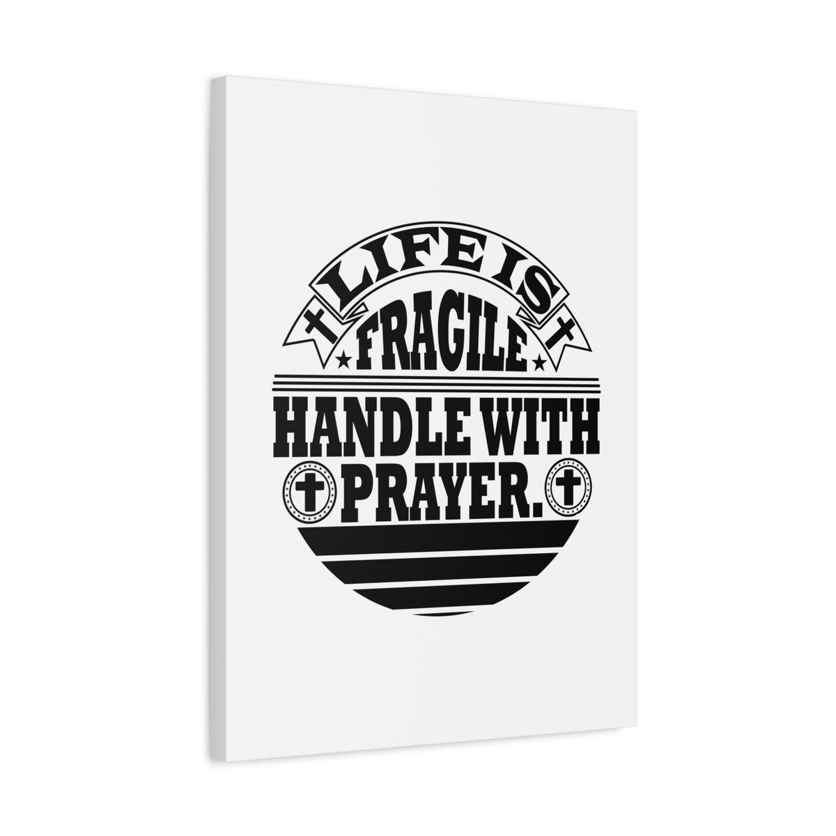 Scripture Canvas Handle With Prayer Psalm 39:4 Cross Christian Wall Art Bible Verse Print Ready to Hang-Express Your Love Gifts