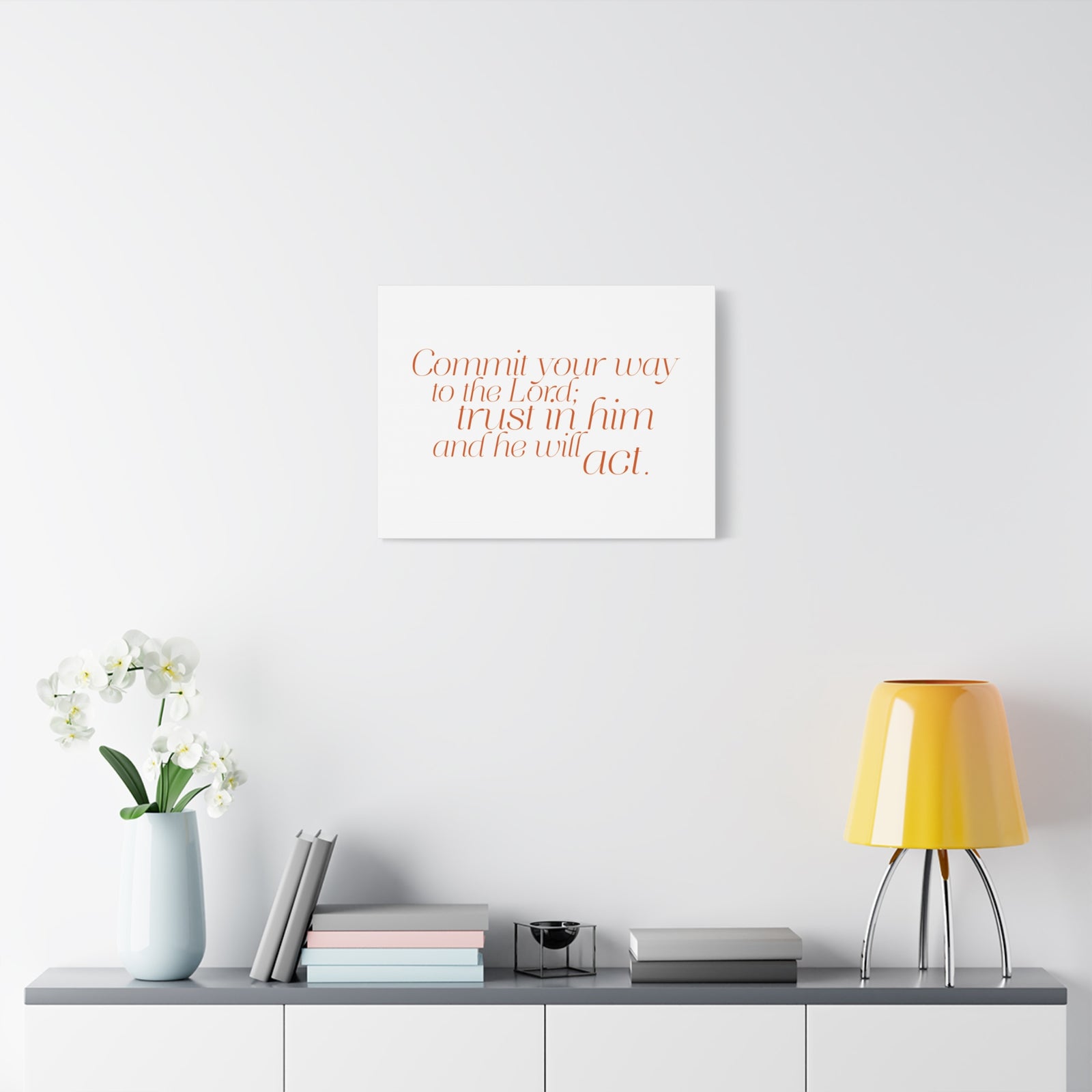 Scripture Walls Your Way to The Lord Orange Psalm 37:5 Bible Verse Canvas Christian Wall Art Ready to Hang-Express Your Love Gifts
