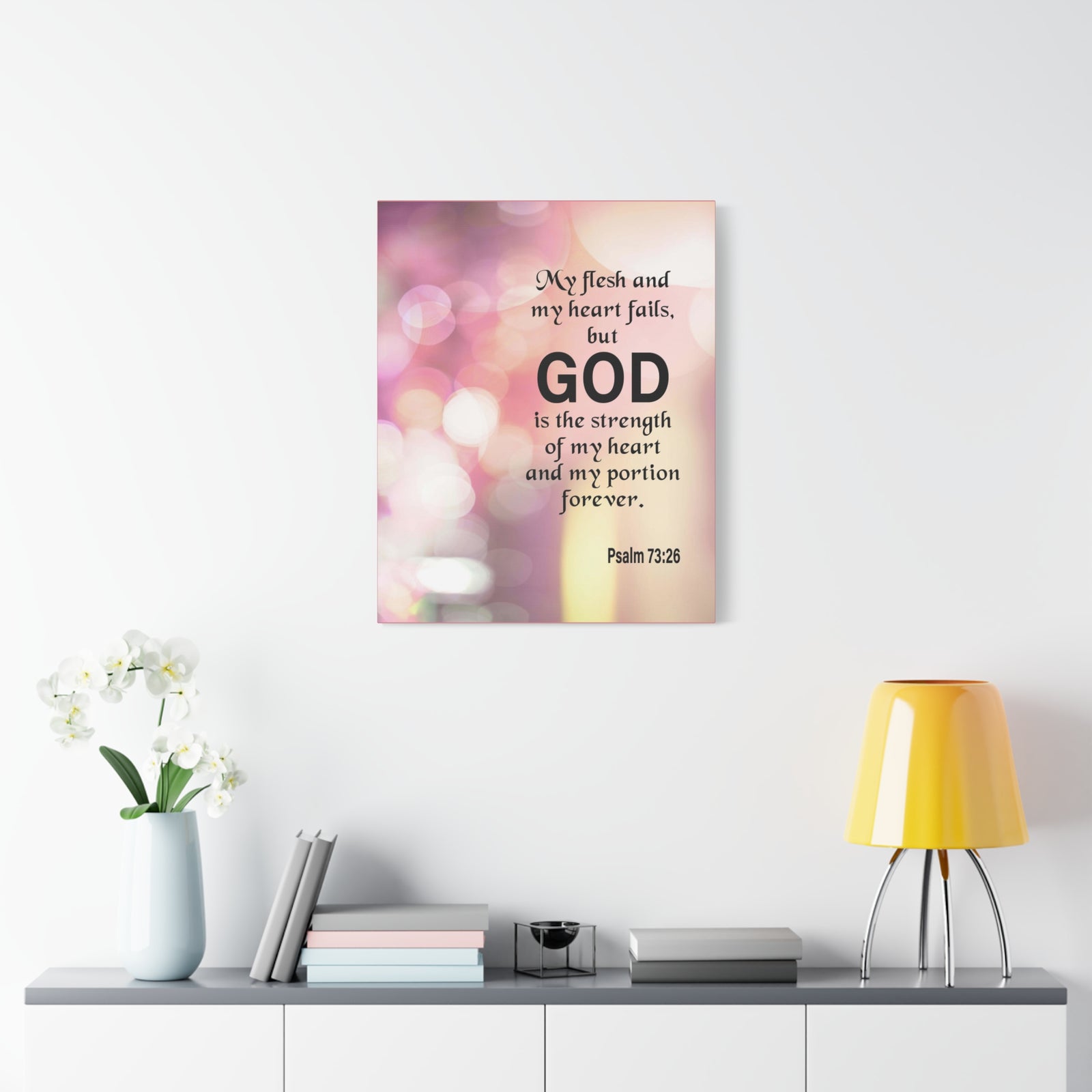 Bible Verse Canvas God is My Strength Psalm 73:26 Wall Art Christian Home Decor-Express Your Love Gifts