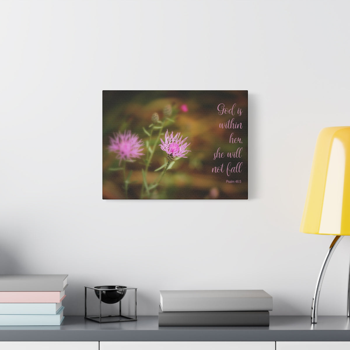 Scripture Canvas Within Her Psalm 46:5 Christian Wall Art Bible Verse Print Ready to Hang-Express Your Love Gifts