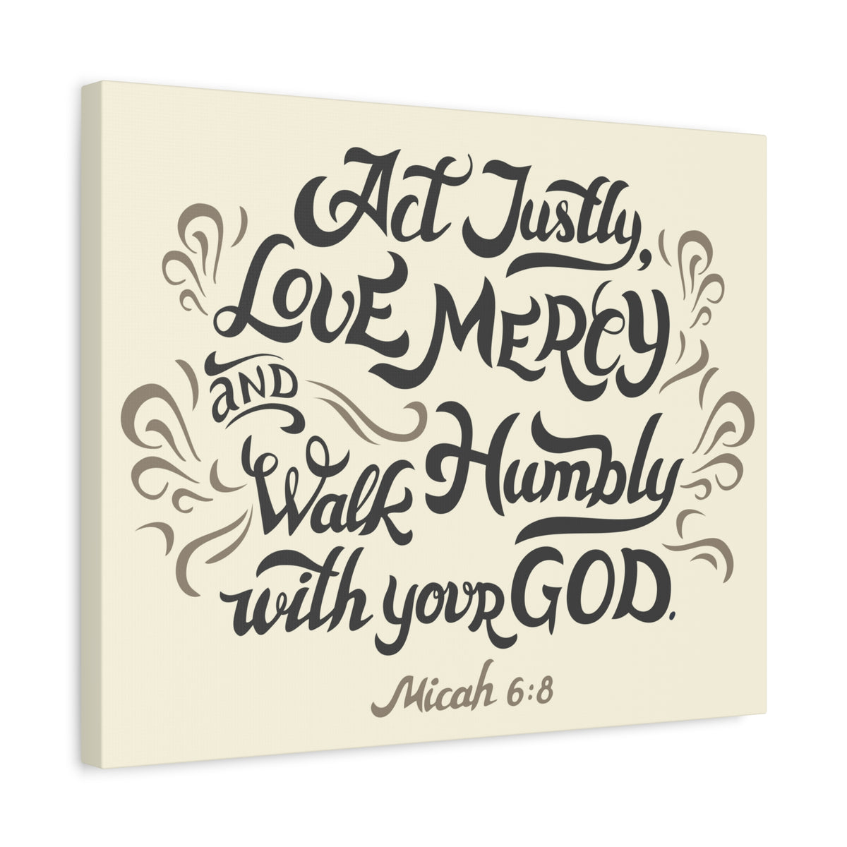Scripture Canvas Act Justly Walk Humbly Micah 6:8 Christian Wall Art Bible Verse Print Ready To Hang-Express Your Love Gifts
