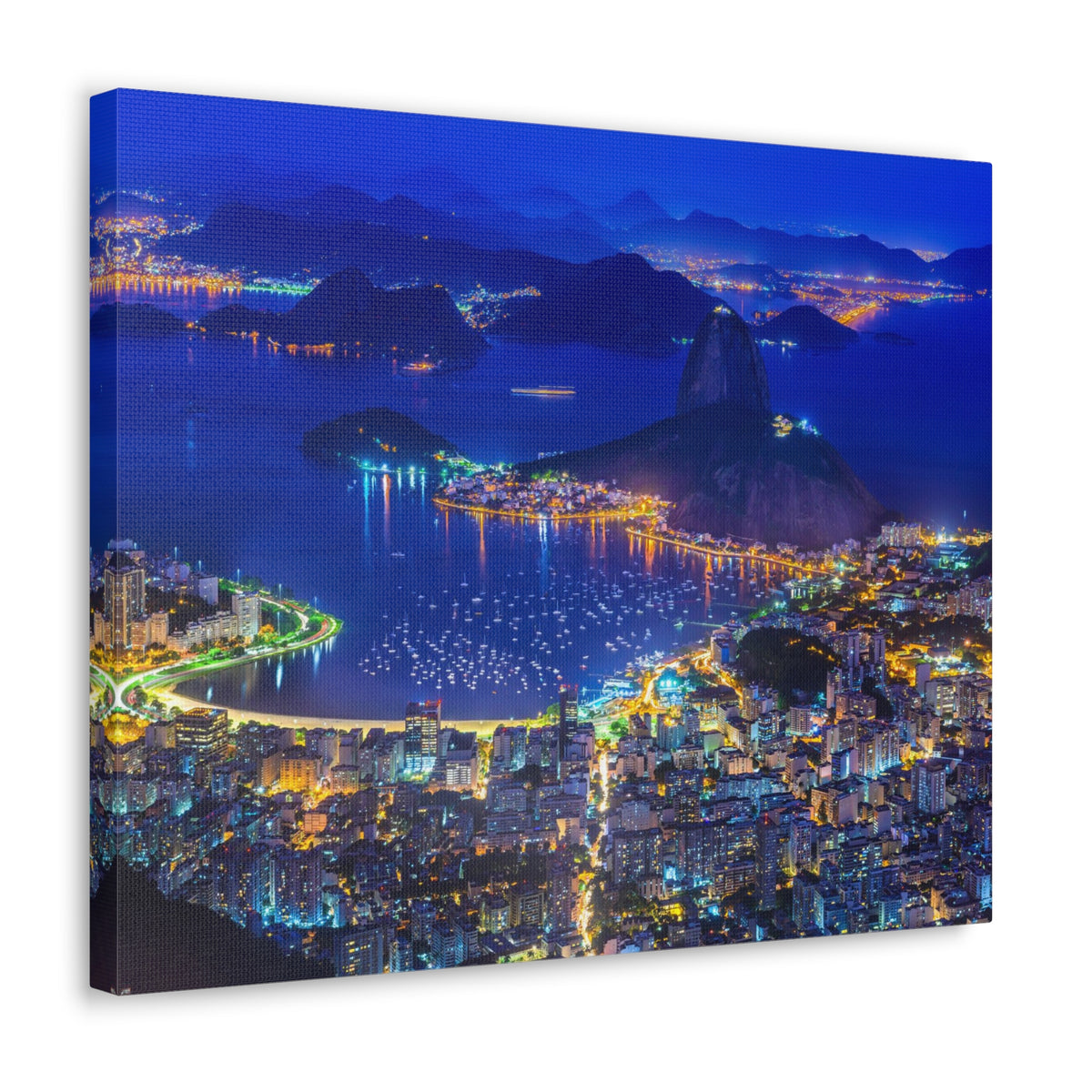 Rio de Janeiro Night Skyline Canvas Artwork High-Quality Breathtaking Stunning Cityscape for Home Decor Ready to Hang-Express Your Love Gifts