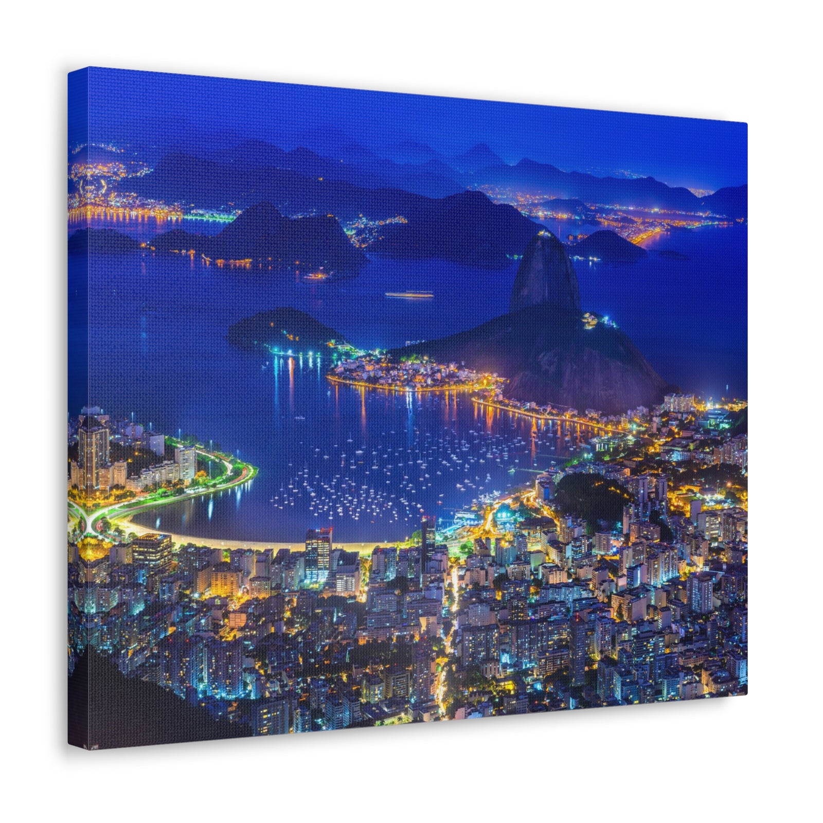 Rio de Janeiro Night Skyline Canvas Artwork High-Quality Breathtaking Stunning Cityscape for Home Decor Ready to Hang-Express Your Love Gifts