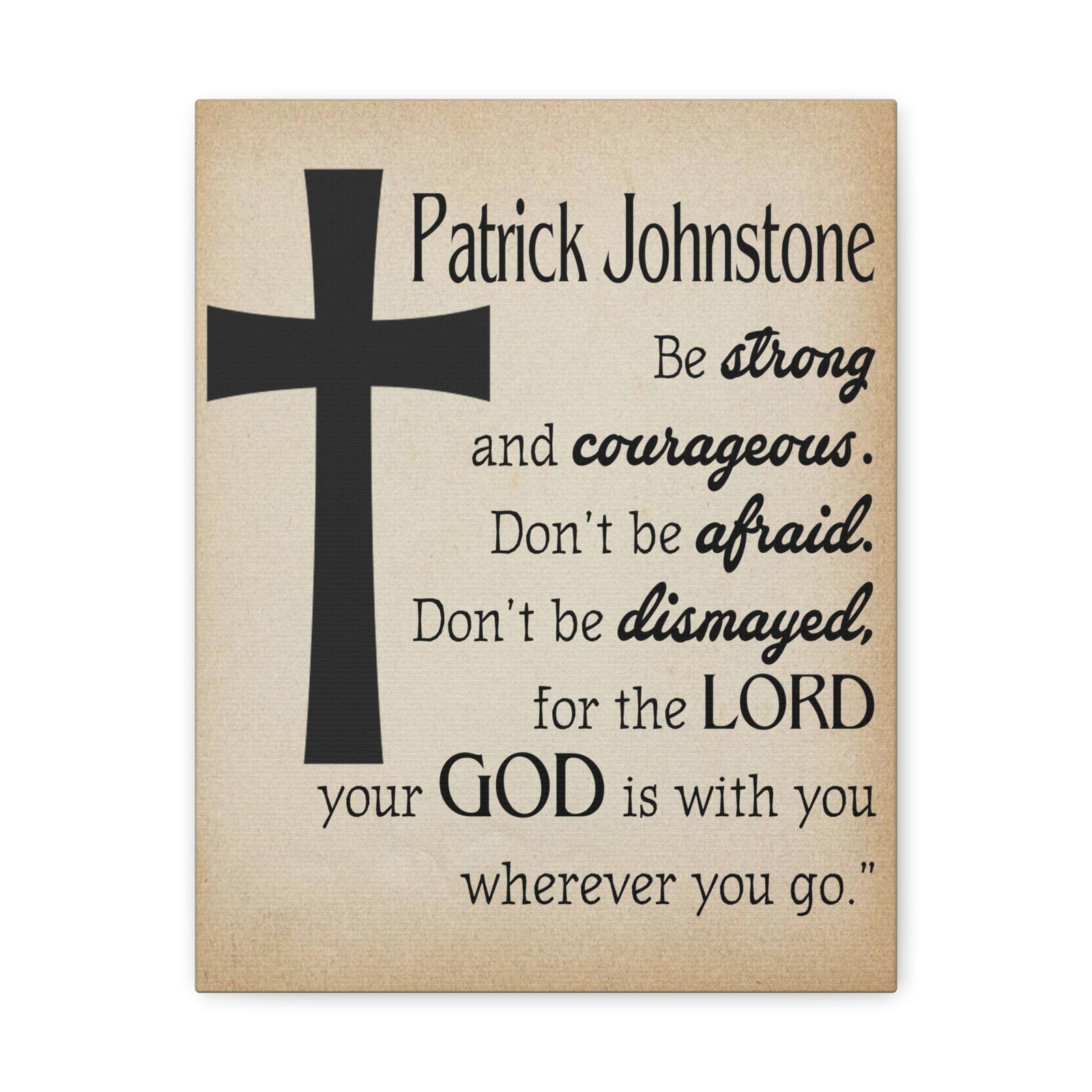 Scripture Walls Personalized Joshua 1:9 Cross Bible Chapter Canvas Christian Wall Art Ready to Hang-Express Your Love Gifts