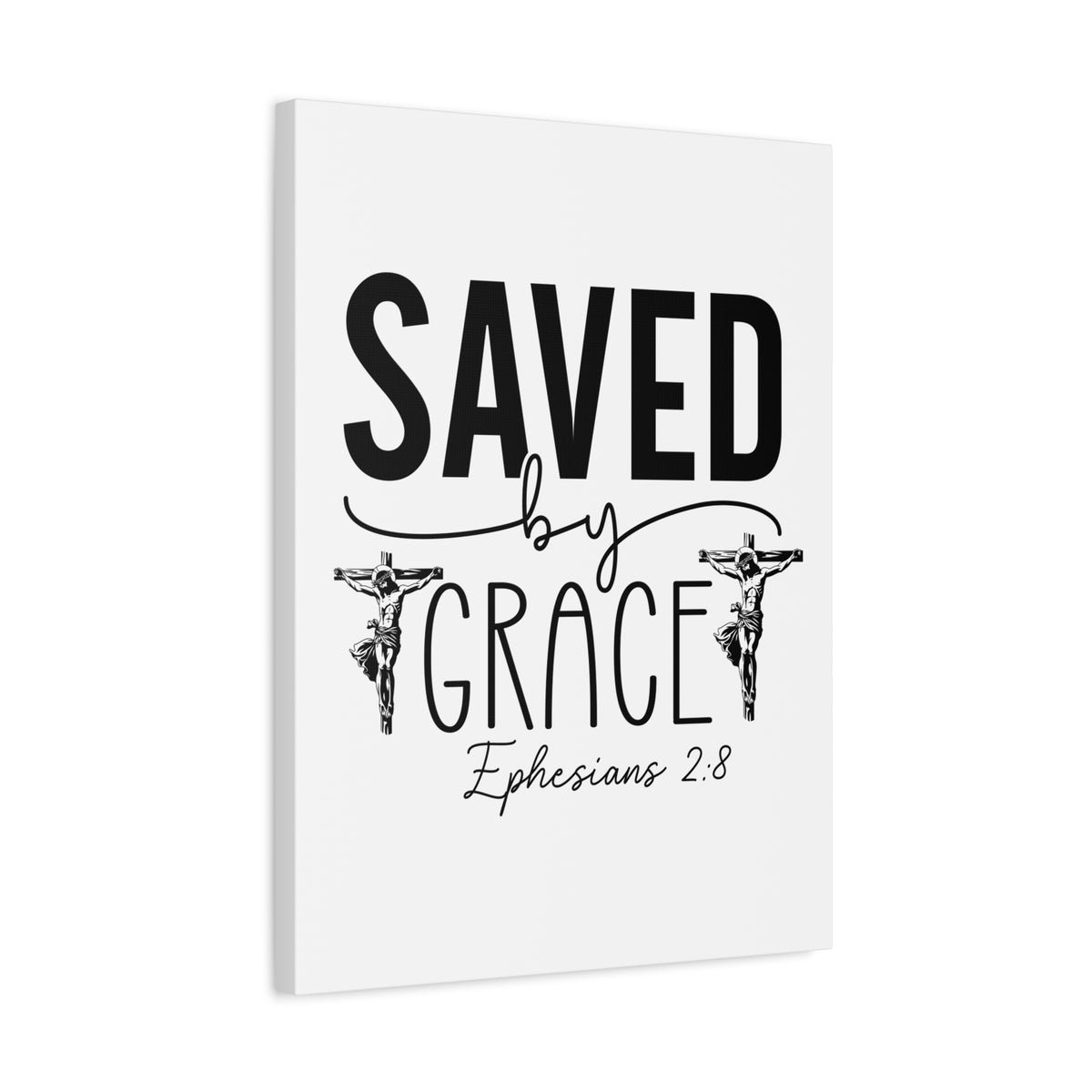 Scripture Walls Ephesian 2:8 Saved By Grace Bible Verse Canvas Christian Wall Art Ready to Hang Unframed-Express Your Love Gifts