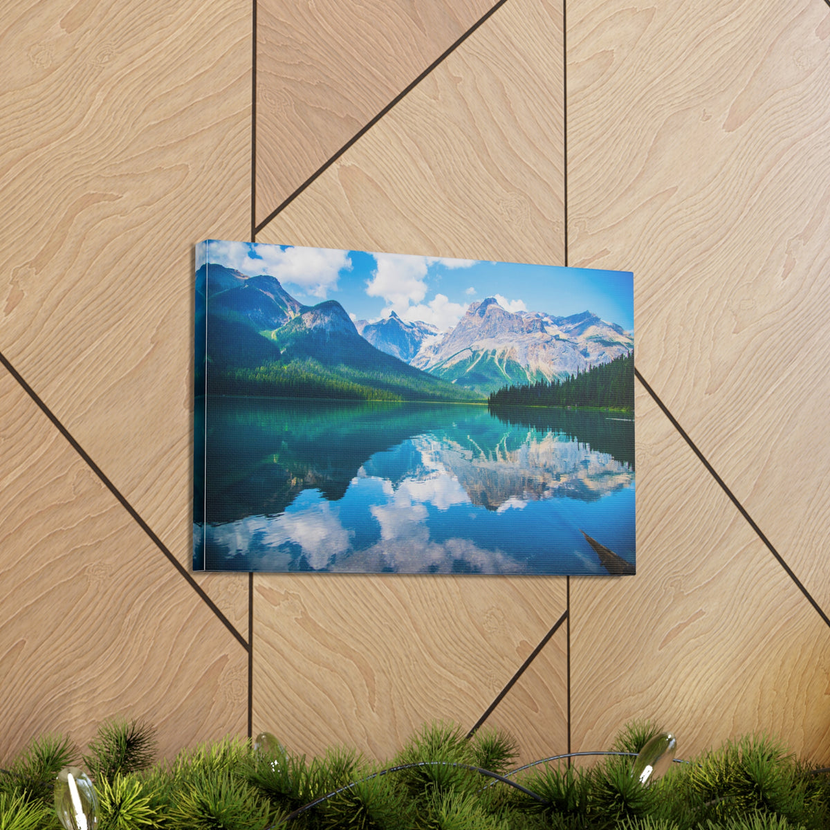 Mountain Lake Winter Nature Wilderness Photography Canvas Wall Art for Home Decor Ready-to-Hang-Express Your Love Gifts