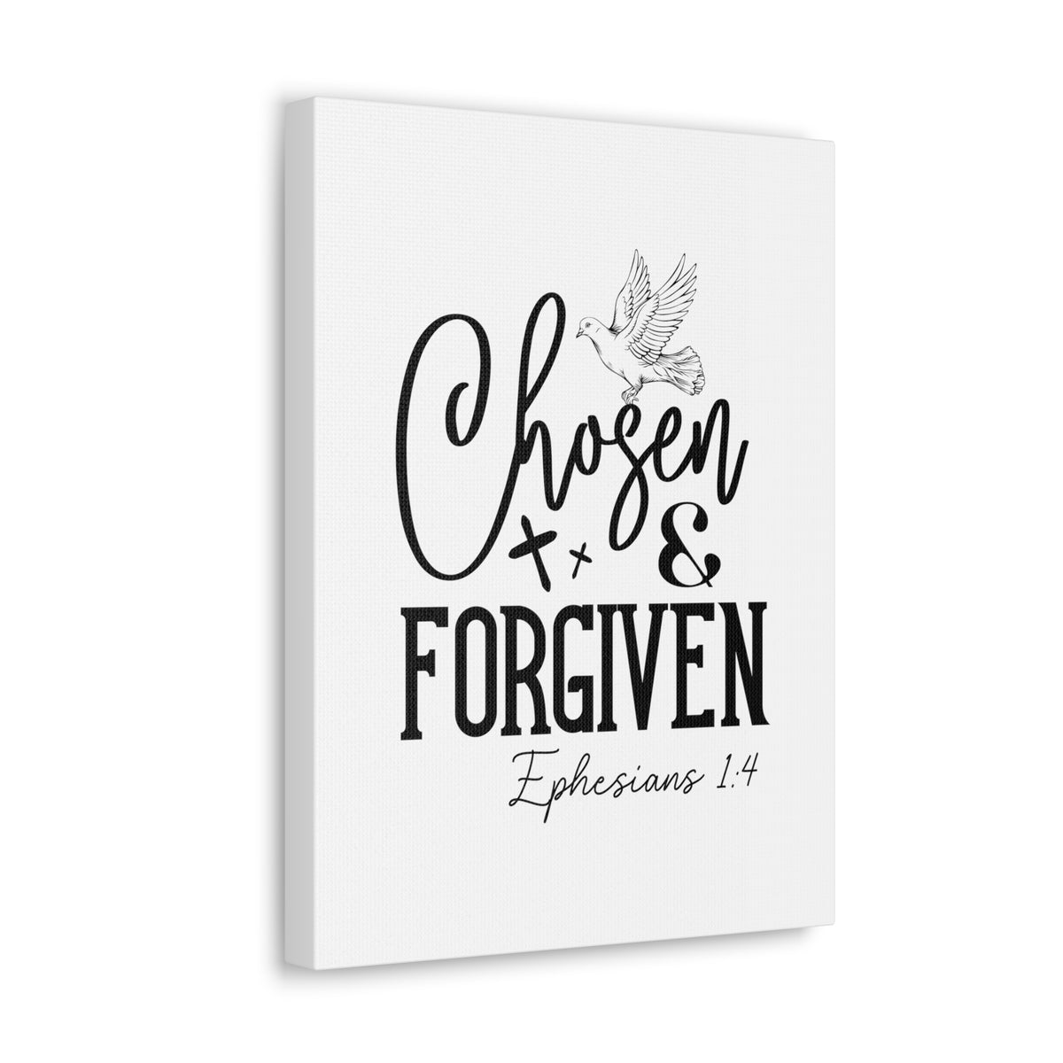 Scripture Walls Ephesians 1:4 Chosen & Forgiven Bible Verse Canvas Christian Wall Art Ready to Hang Unframed-Express Your Love Gifts