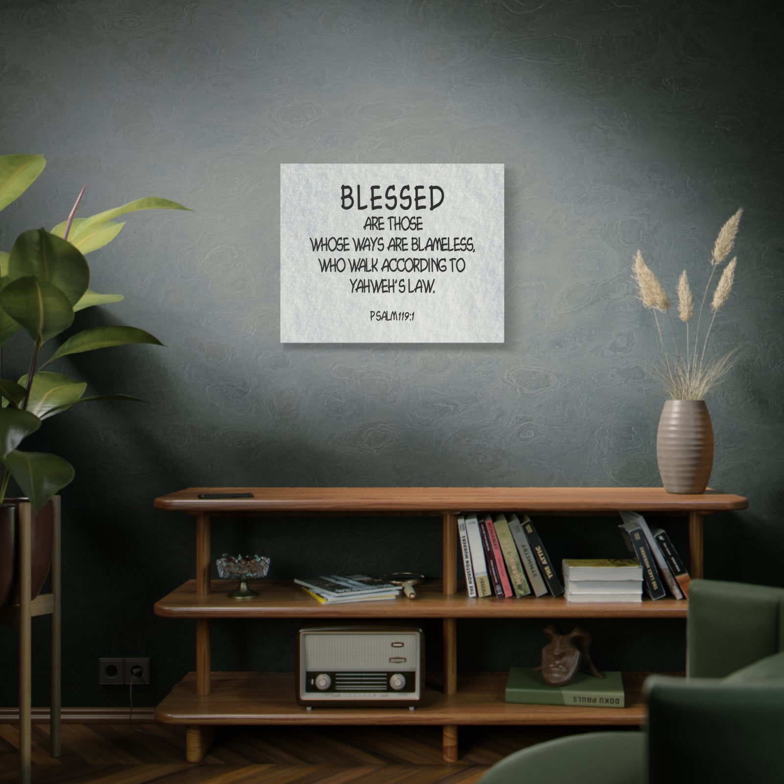 Bible Verse Canvas Yahweh's Law Psalm 119:1 Scripture Wall Art Christian Home Decor-Express Your Love Gifts